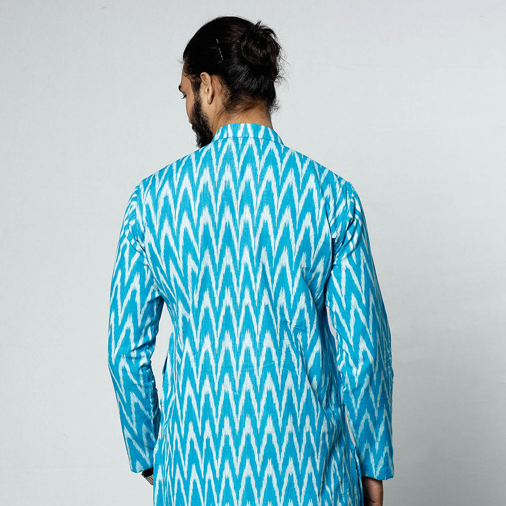 Buy Pochampally Ikat Weave Cotton Men Short Kurta Online at iTokri.com