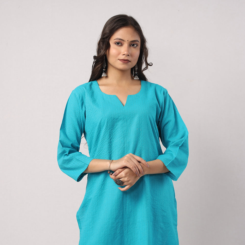 iTokri Casuals - Running Stitch Pure Cotton Long Kurta Online at iTokri.com