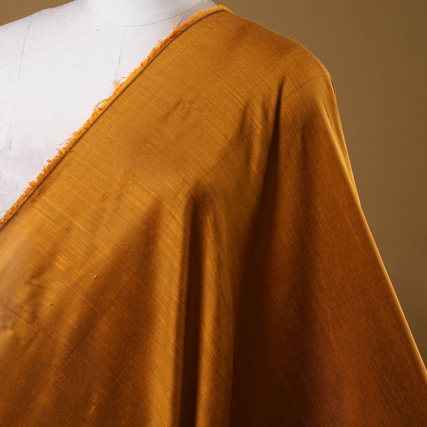 Yellow Slub Silk Plain Fabric