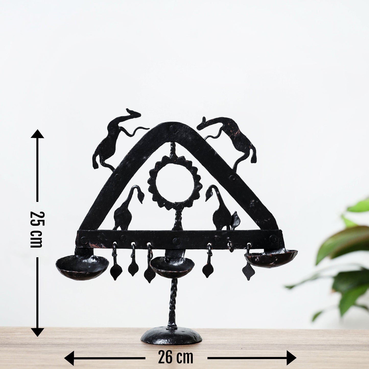 Deer - Bastar Tribal Wrought Iron Diya / Candle Stand Online in India