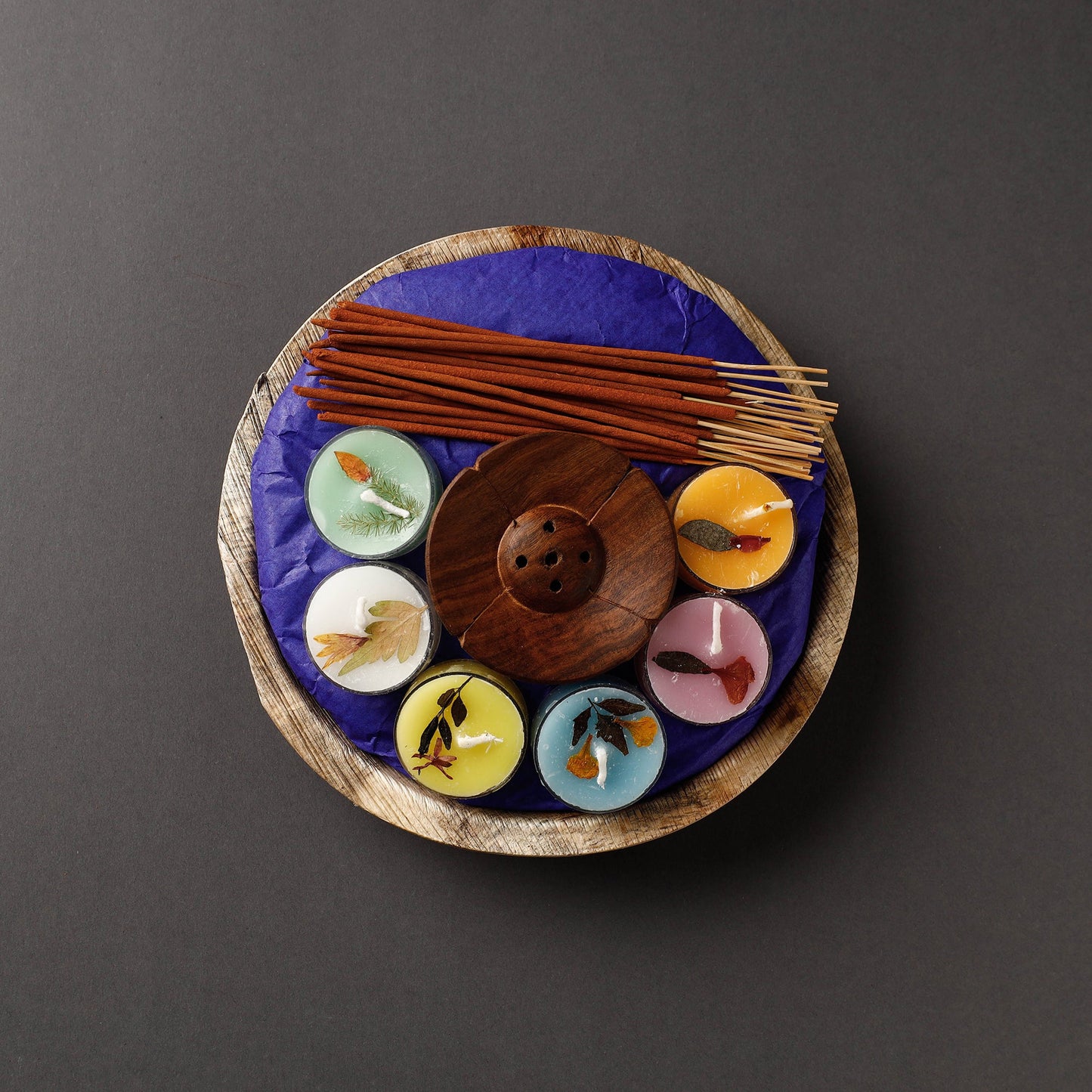 Sri Aurobindo Ashram - Areca Leaf Basket Gift Set