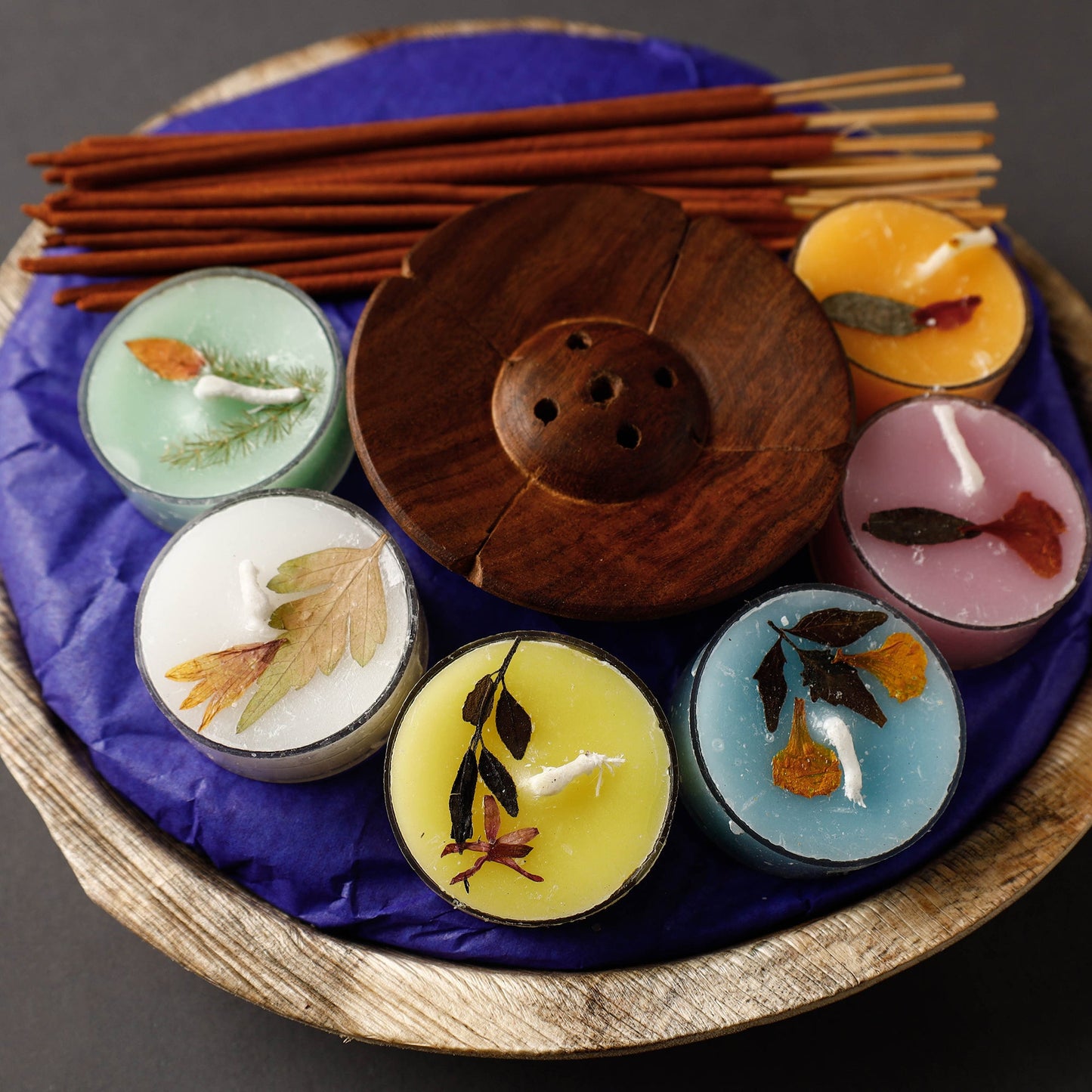 Sri Aurobindo Ashram - Areca Leaf Basket Gift Set
