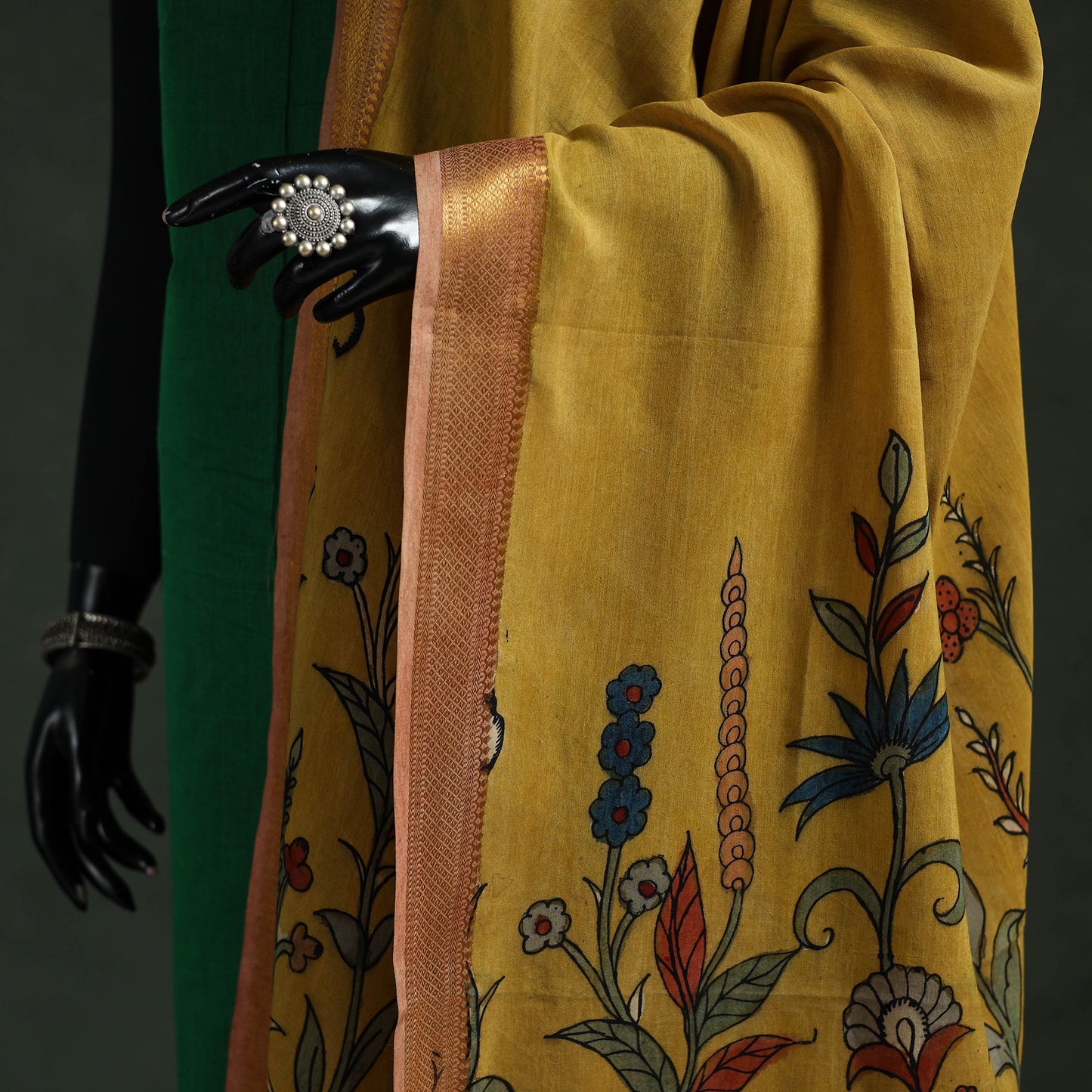 Srikalahasti natural dyed silk cotton handpainted pen