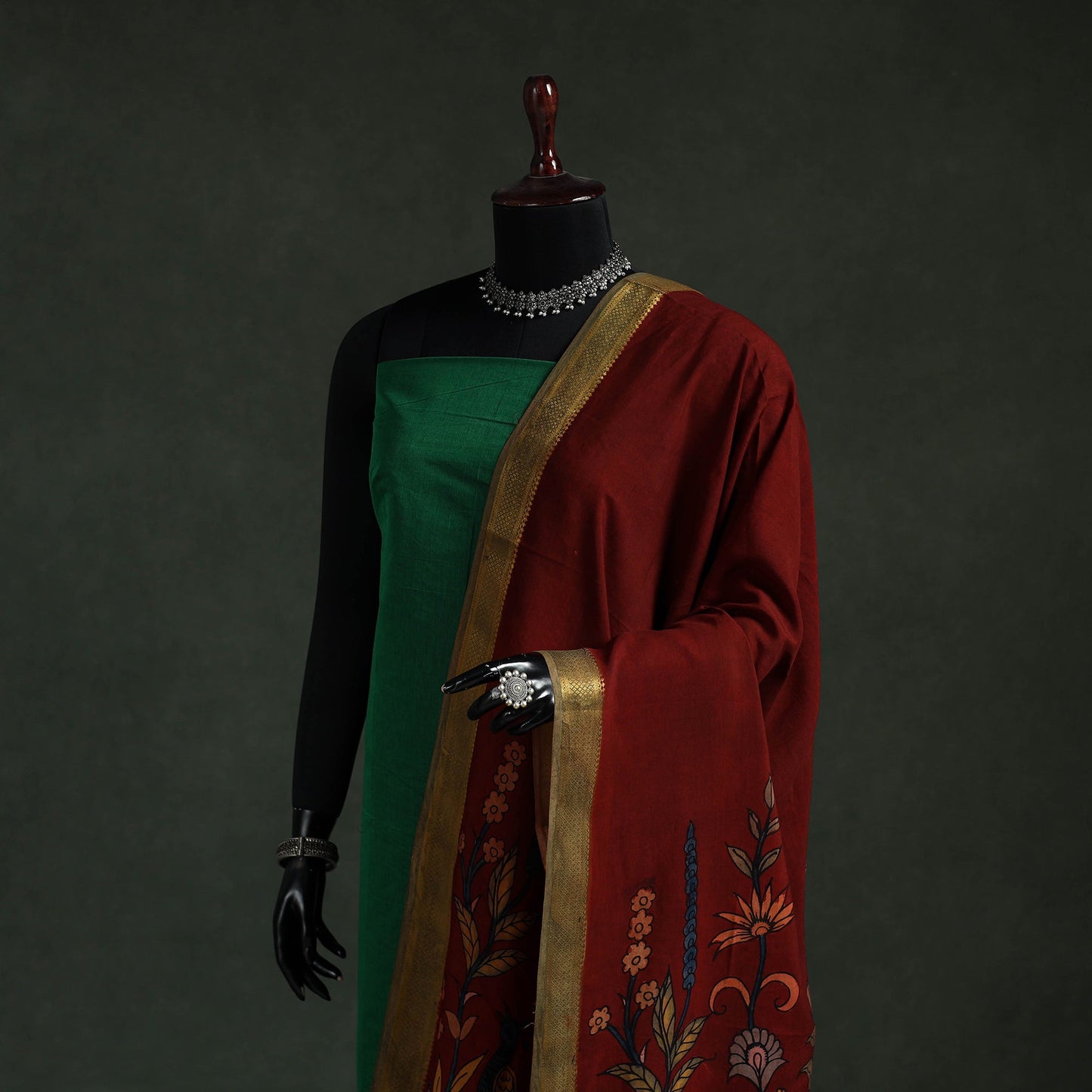 Srikalahasti natural dyed silk cotton handpainted pen