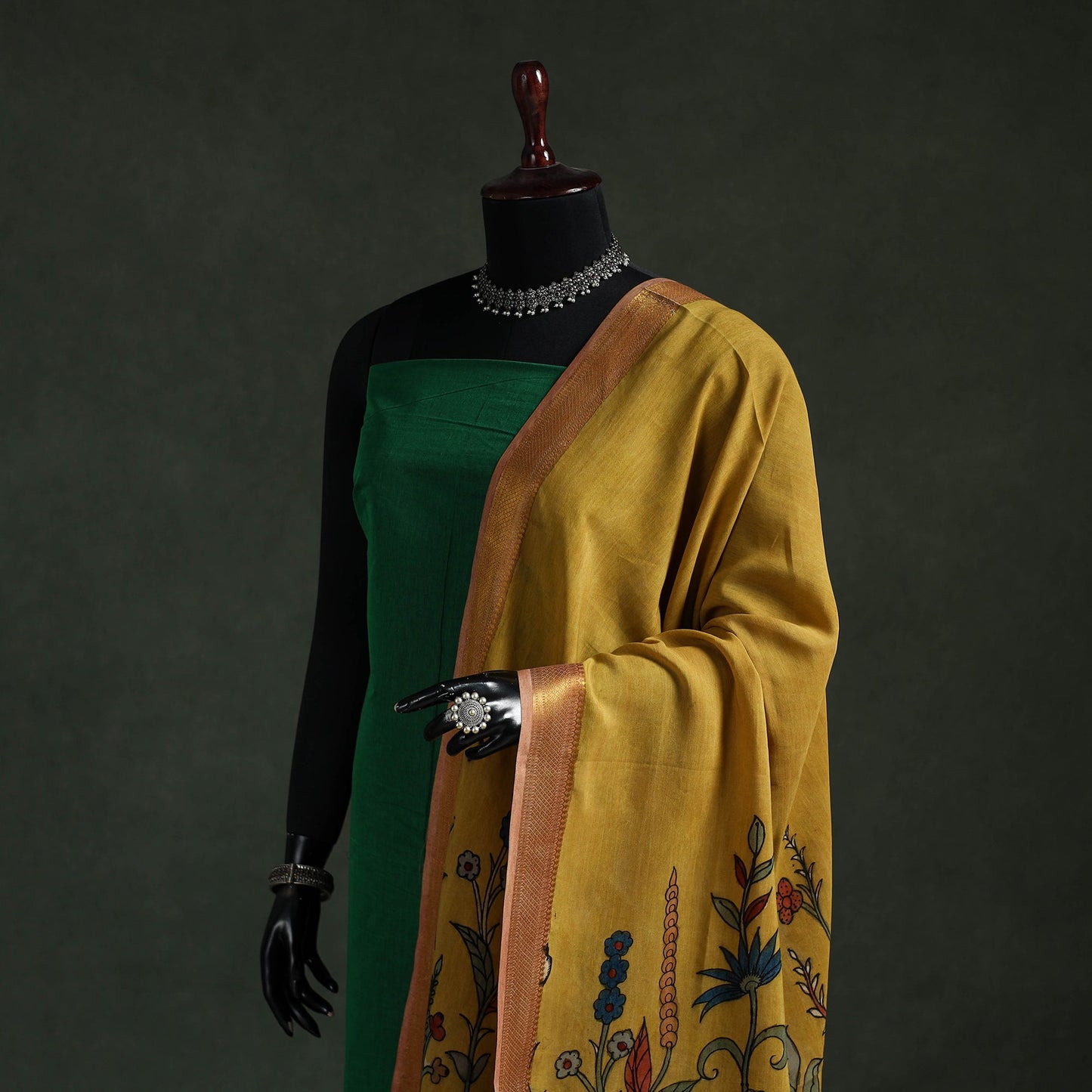 Srikalahasti natural dyed silk cotton handpainted pen