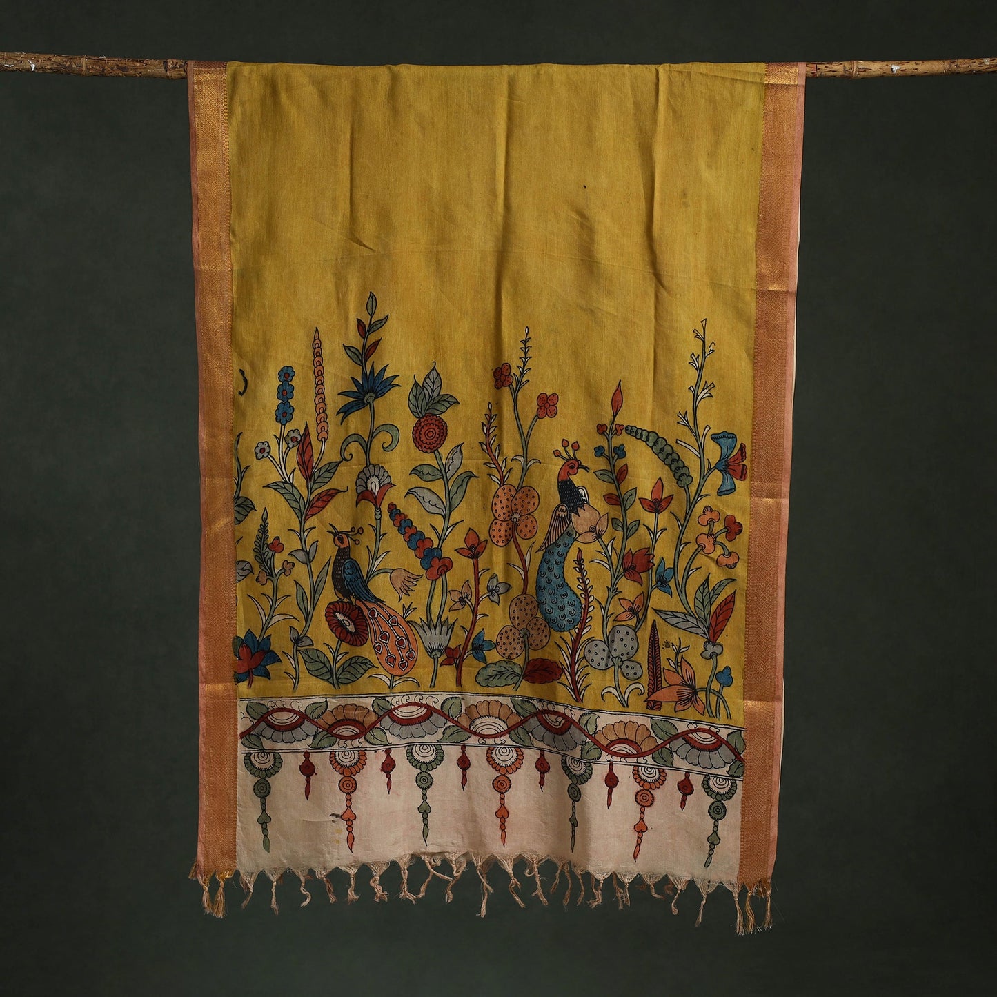 Srikalahasti natural dyed silk cotton handpainted pen