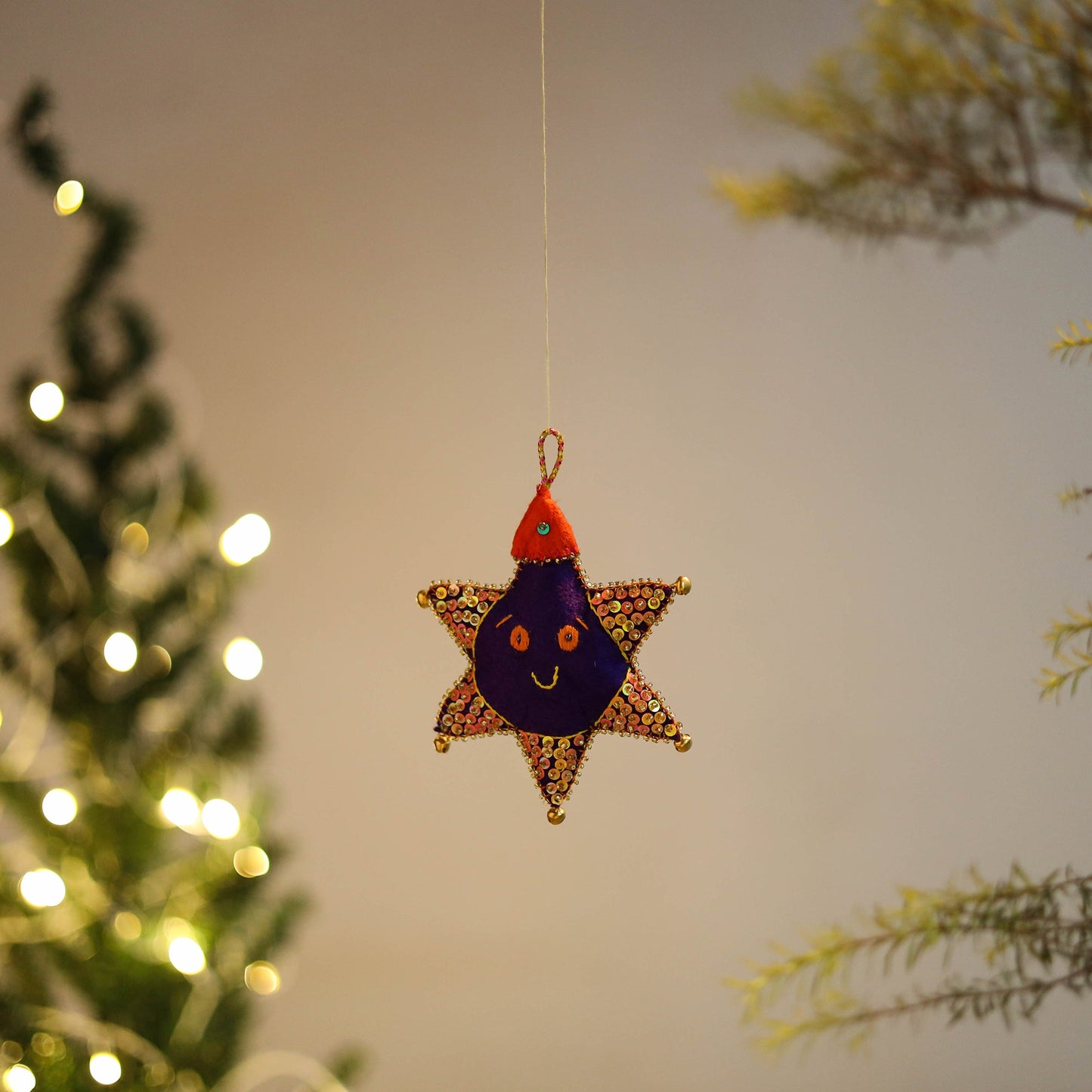 Shop Star Felt Ornament - Handmade Christmas Decor