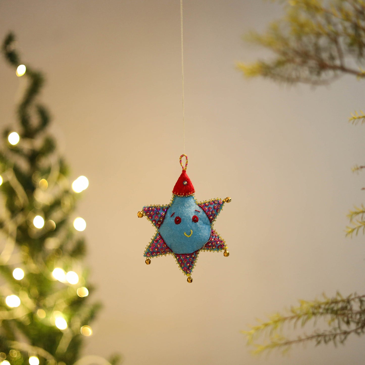 Shop Star Felt Ornament - Handmade Christmas Decor