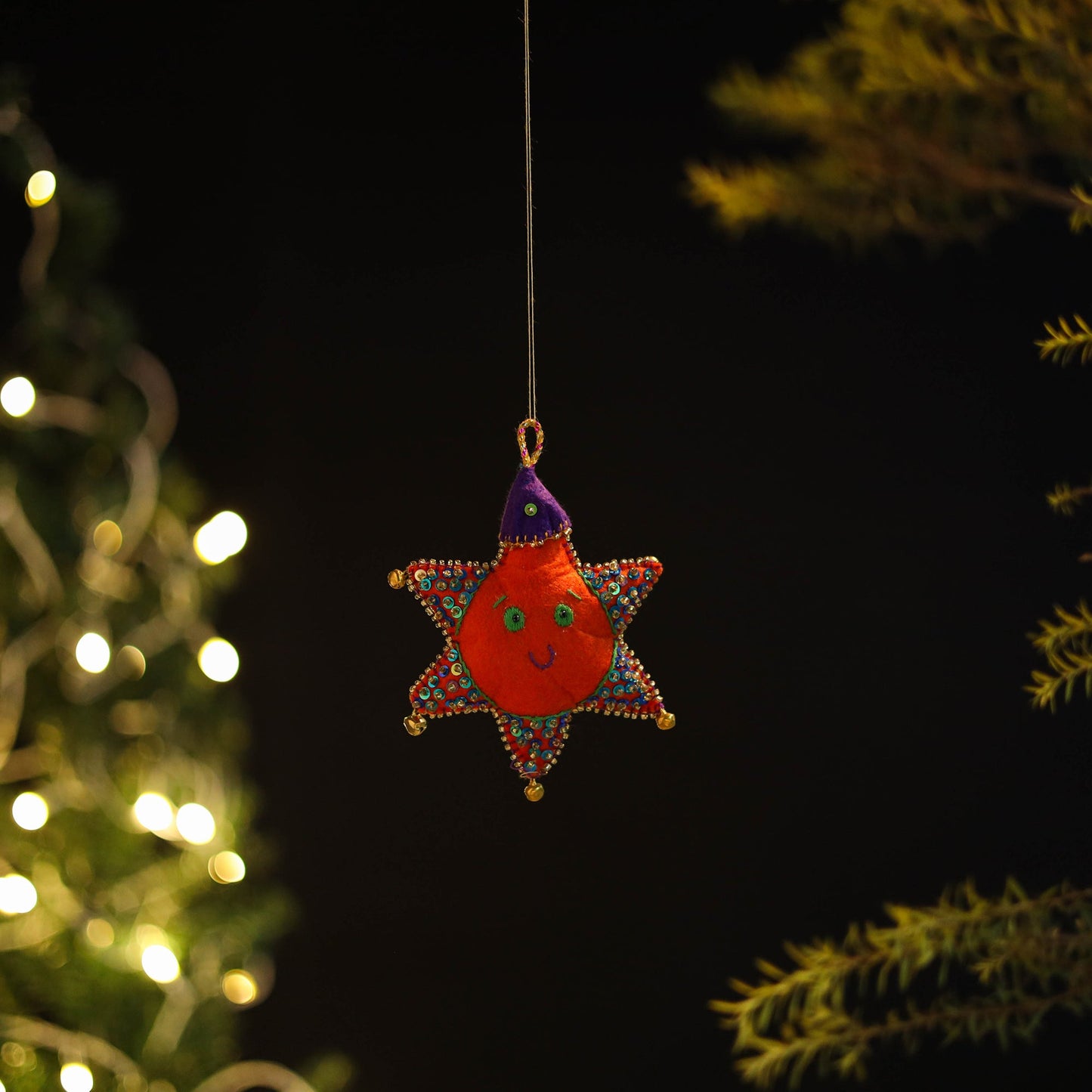 Shop Star Felt Ornament - Handmade Christmas Decor