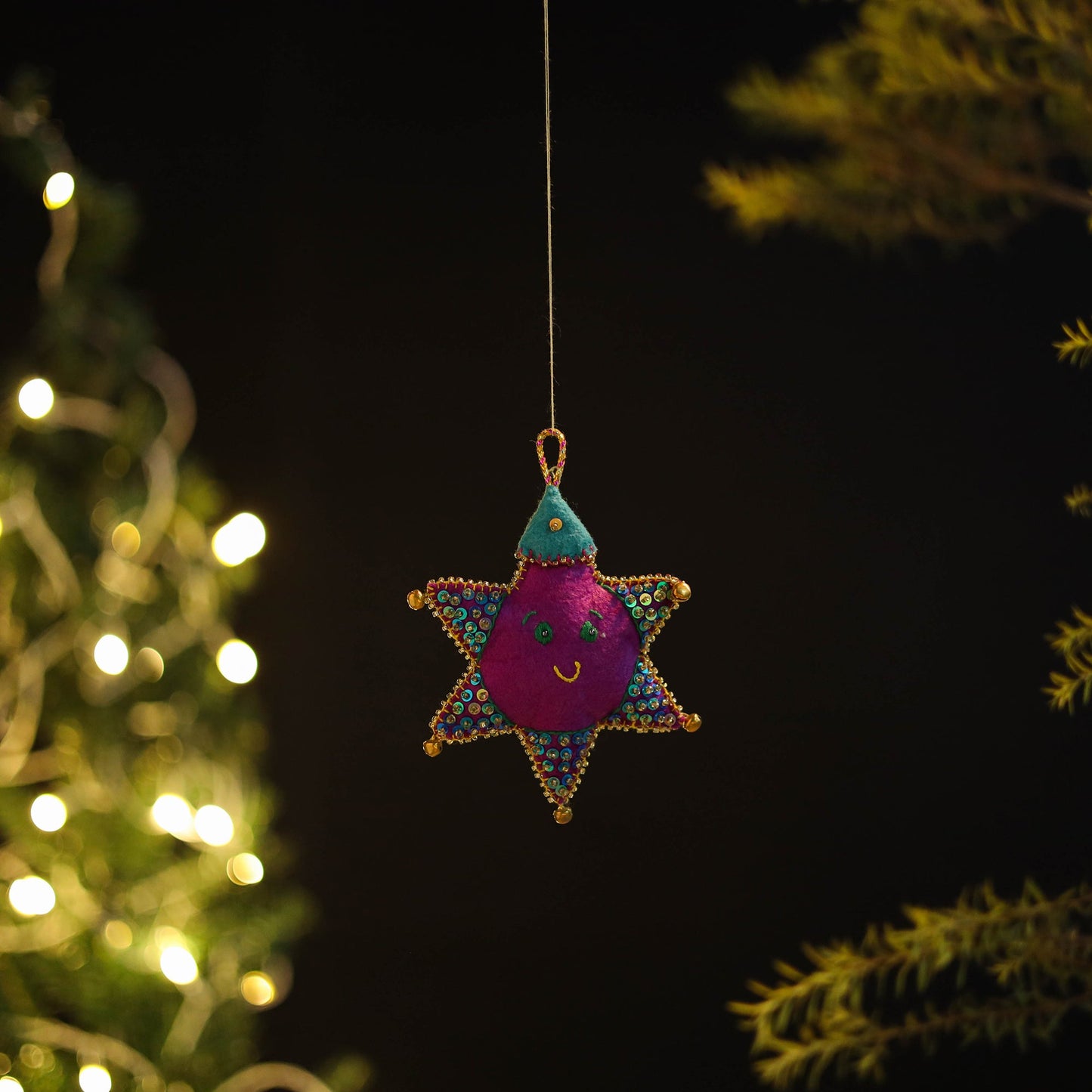 Shop Star Felt Ornament - Handmade Christmas Decor