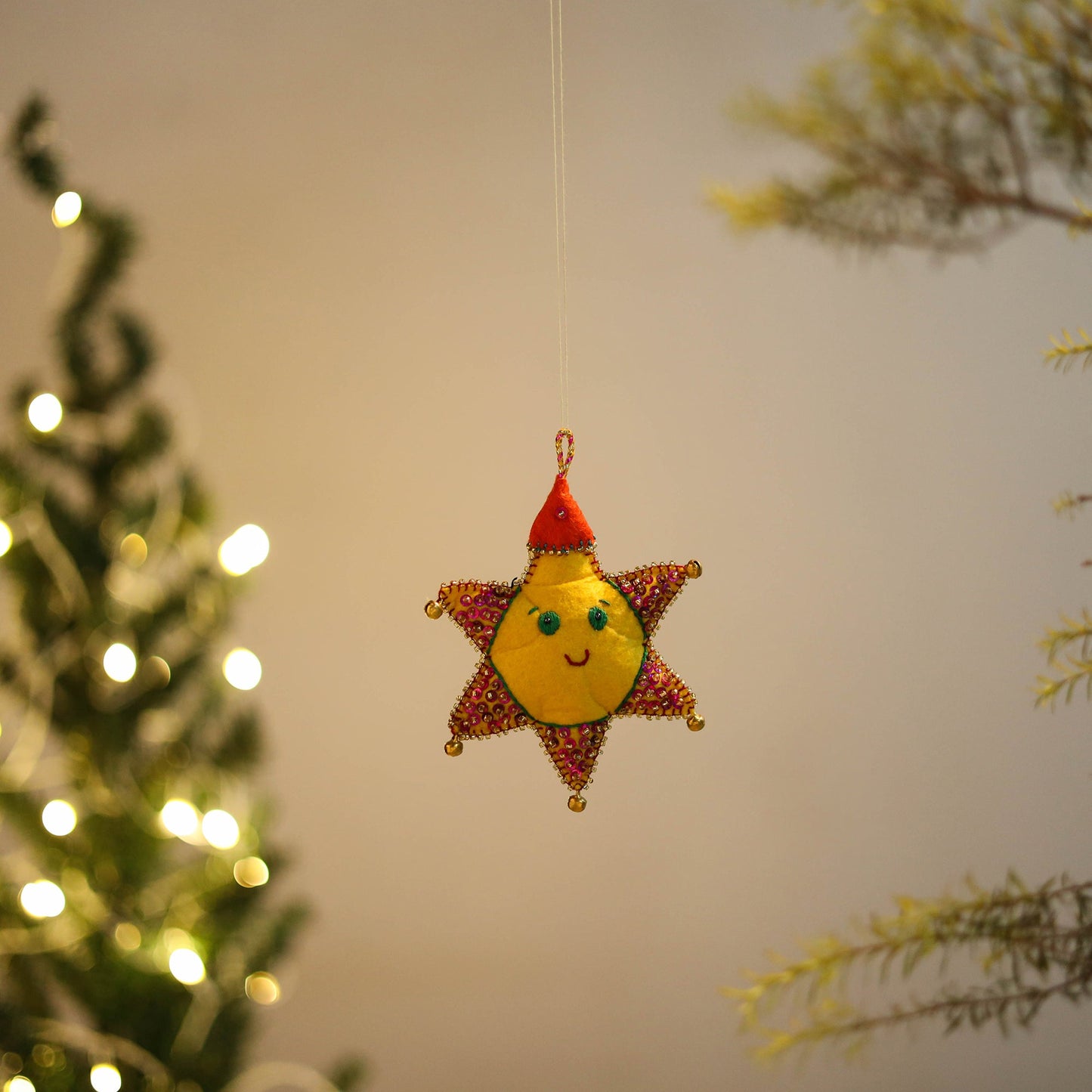 Shop Star Felt Ornament - Handmade Christmas Decor