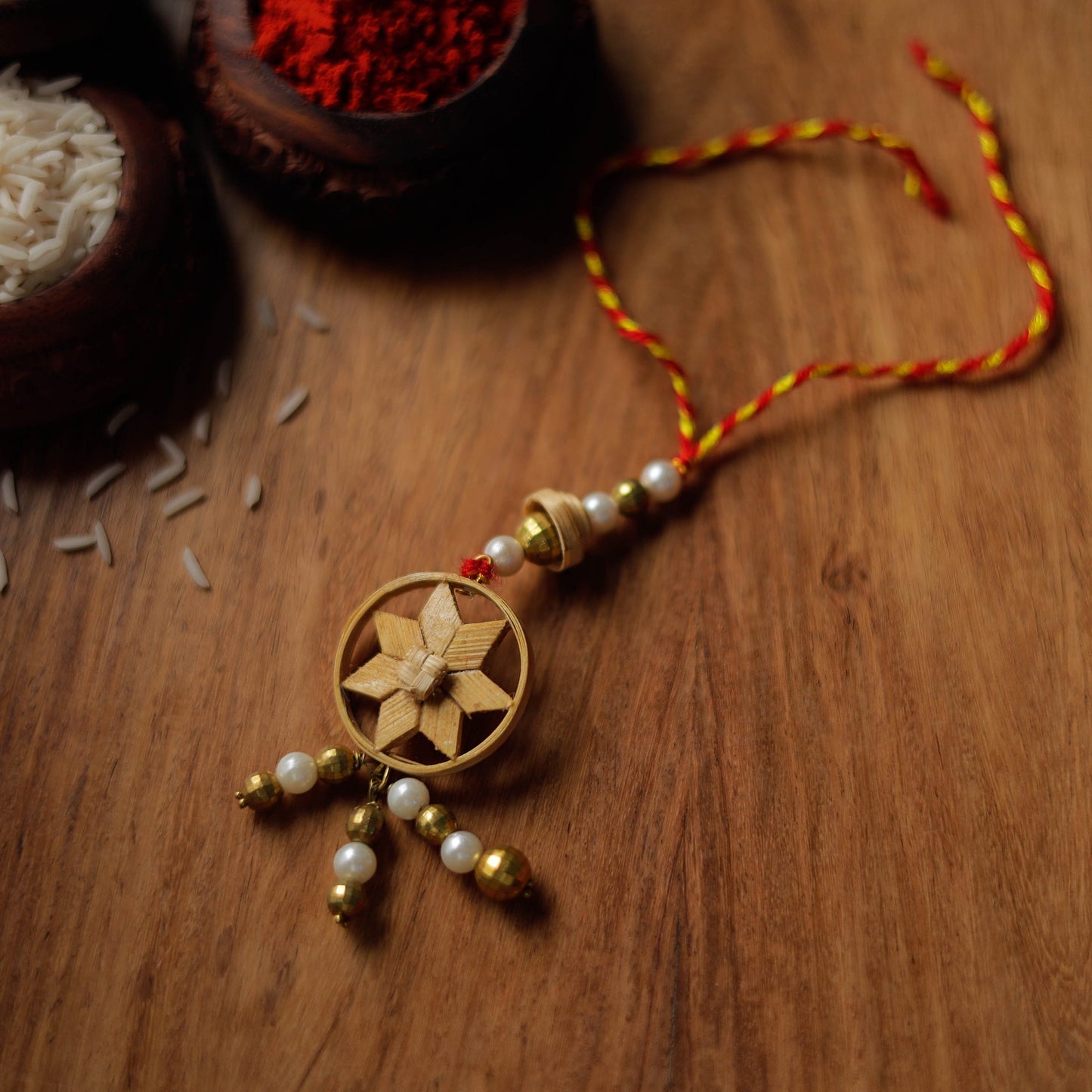 Handmade Bamboo Craft Beadwork Lumba Rakhi by Baansuli 14