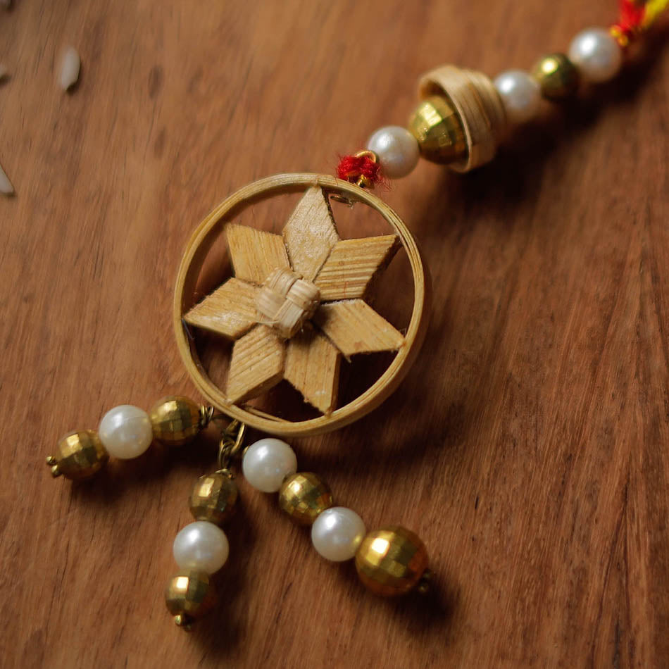 Handmade Bamboo Craft Beadwork Lumba Rakhi by Baansuli 14