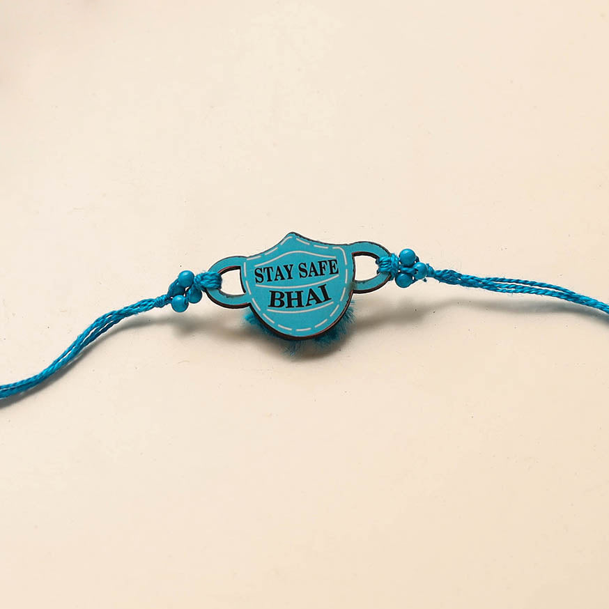 Stay Safe Bhai - Handmade Wooden Rakhi