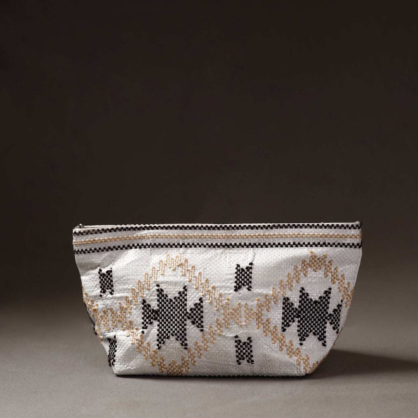 Taat Wool Thread Hand Embroidered Upcycled Pouch