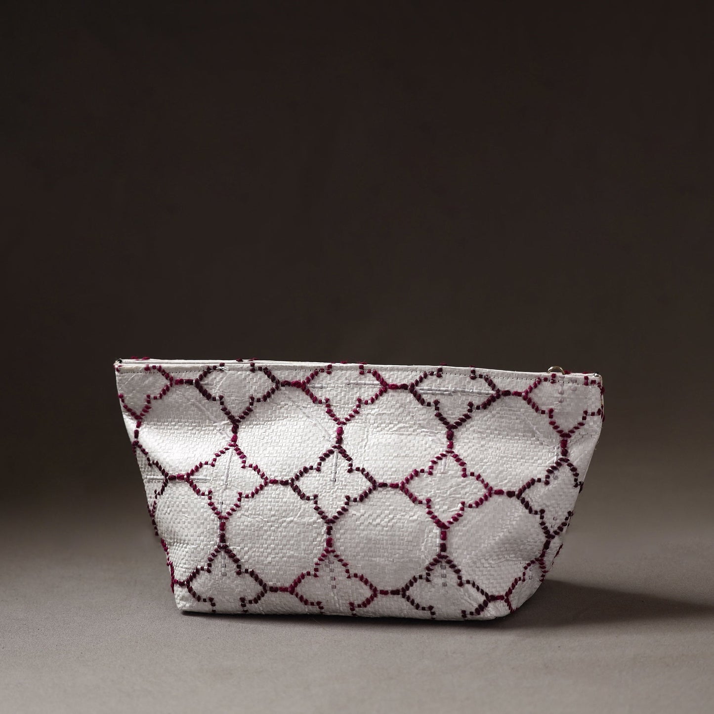 Taat Wool Thread Hand Embroidered Upcycled Pouch