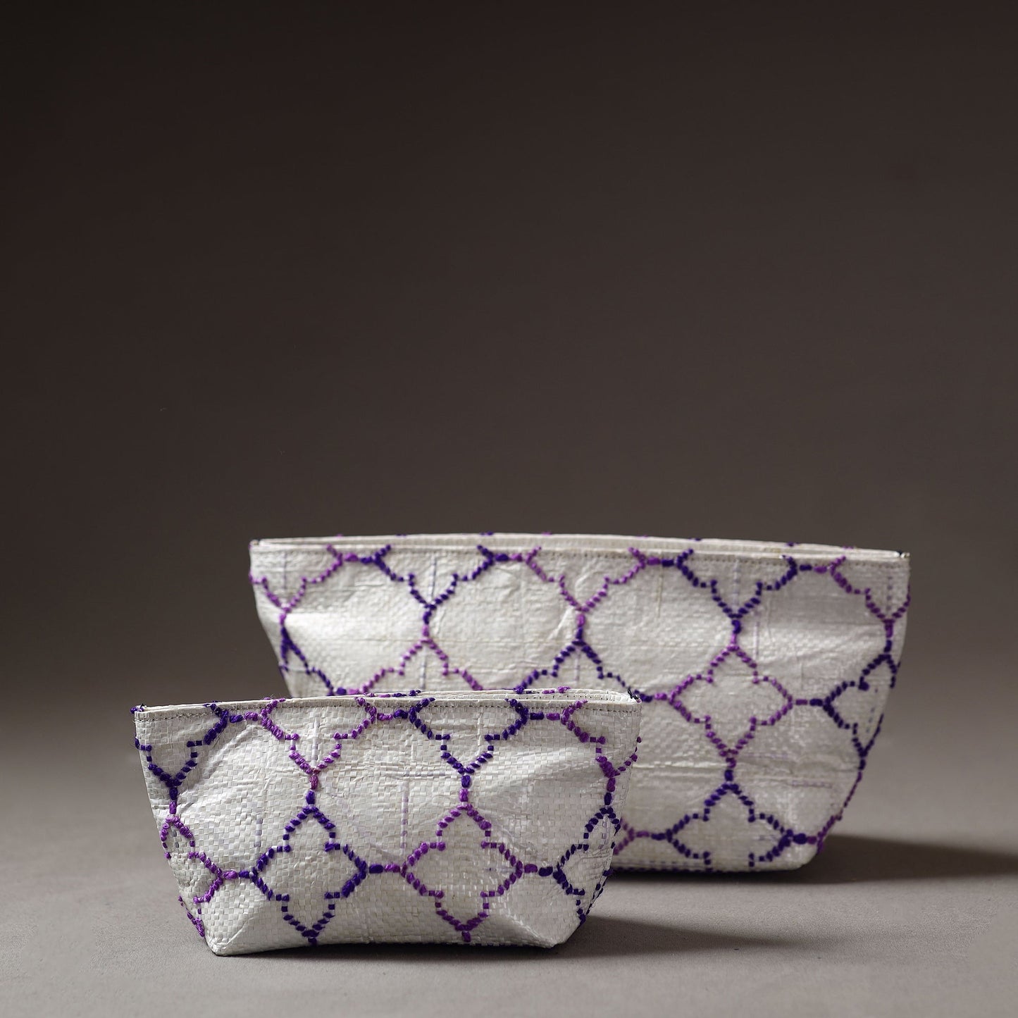 Taat Wool Thread Hand Embroidered Upcycled Pouch