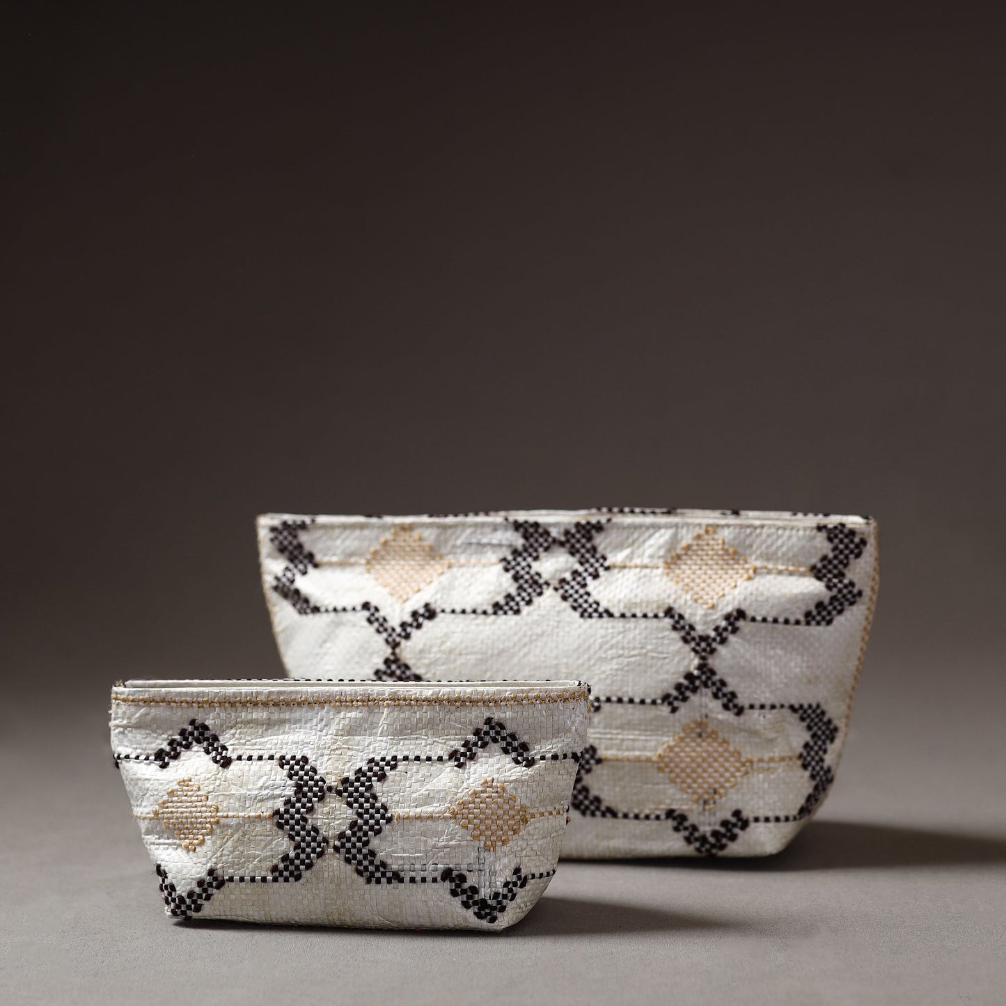 Taat Wool Thread Hand Embroidered Upcycled Pouch