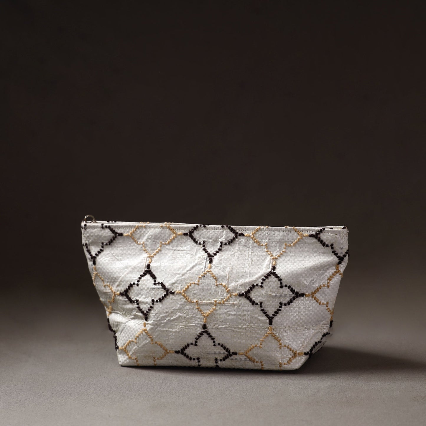 Taat Wool Thread Hand Embroidered Upcycled Pouch
