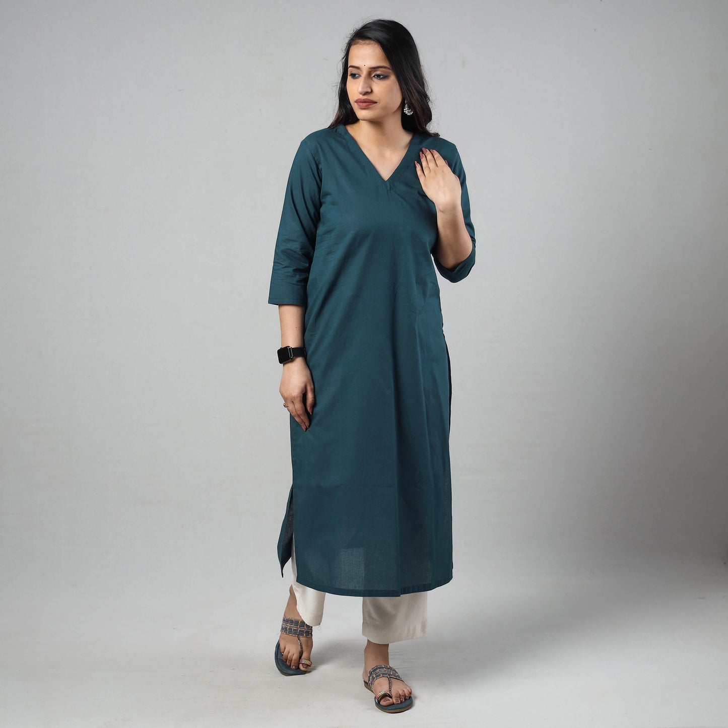 Plain Cotton Long Kurta