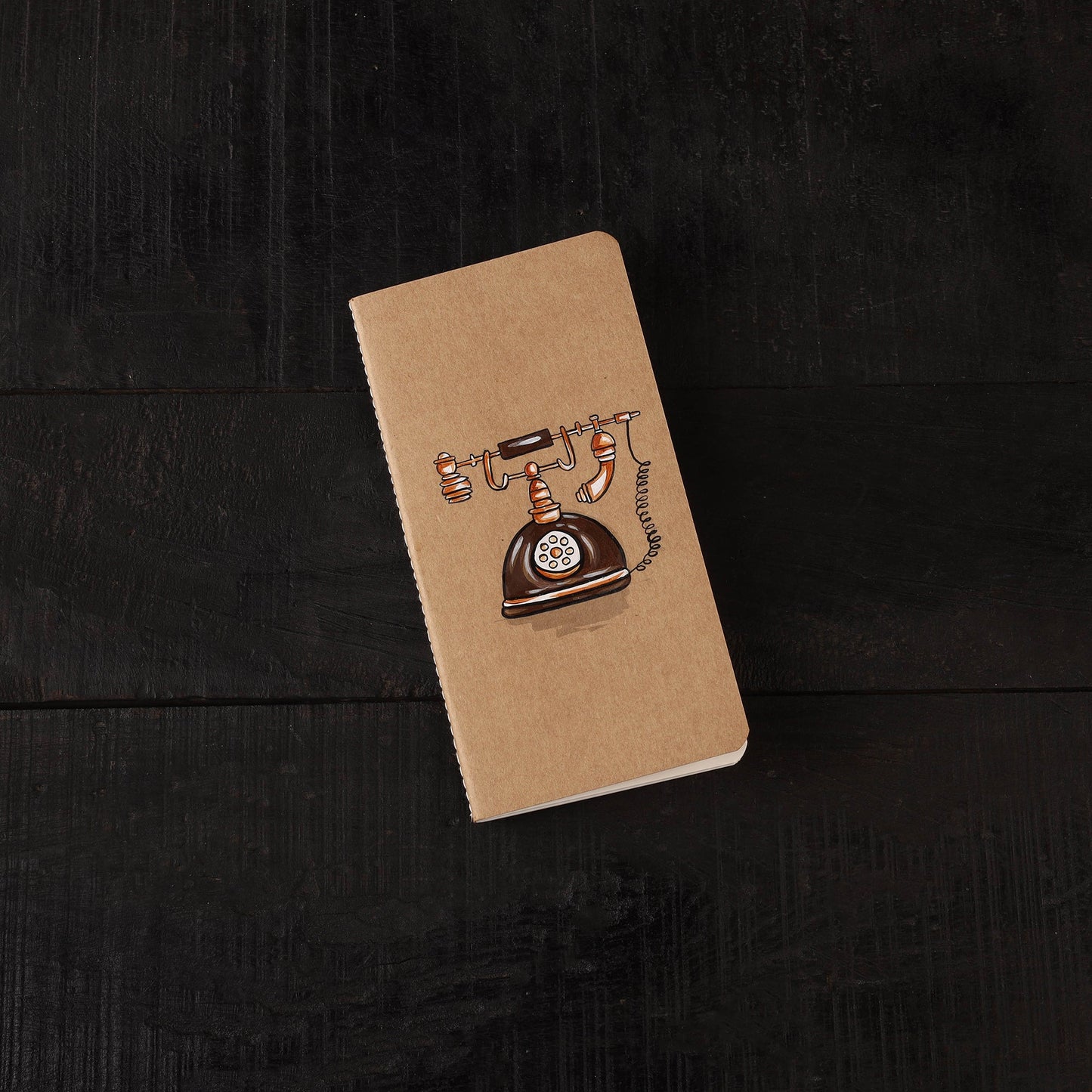 Telephone handpainted handmade paper diaries (set of 3) 02