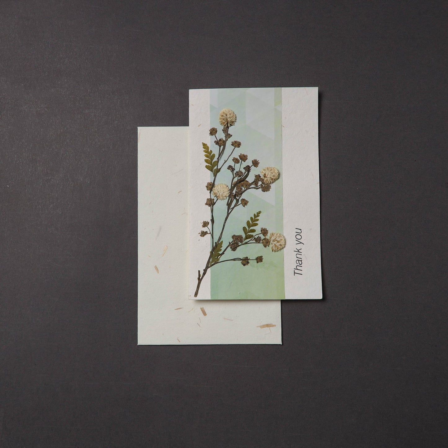 Thank You - Flower Art Handmade Paper Greeting Card