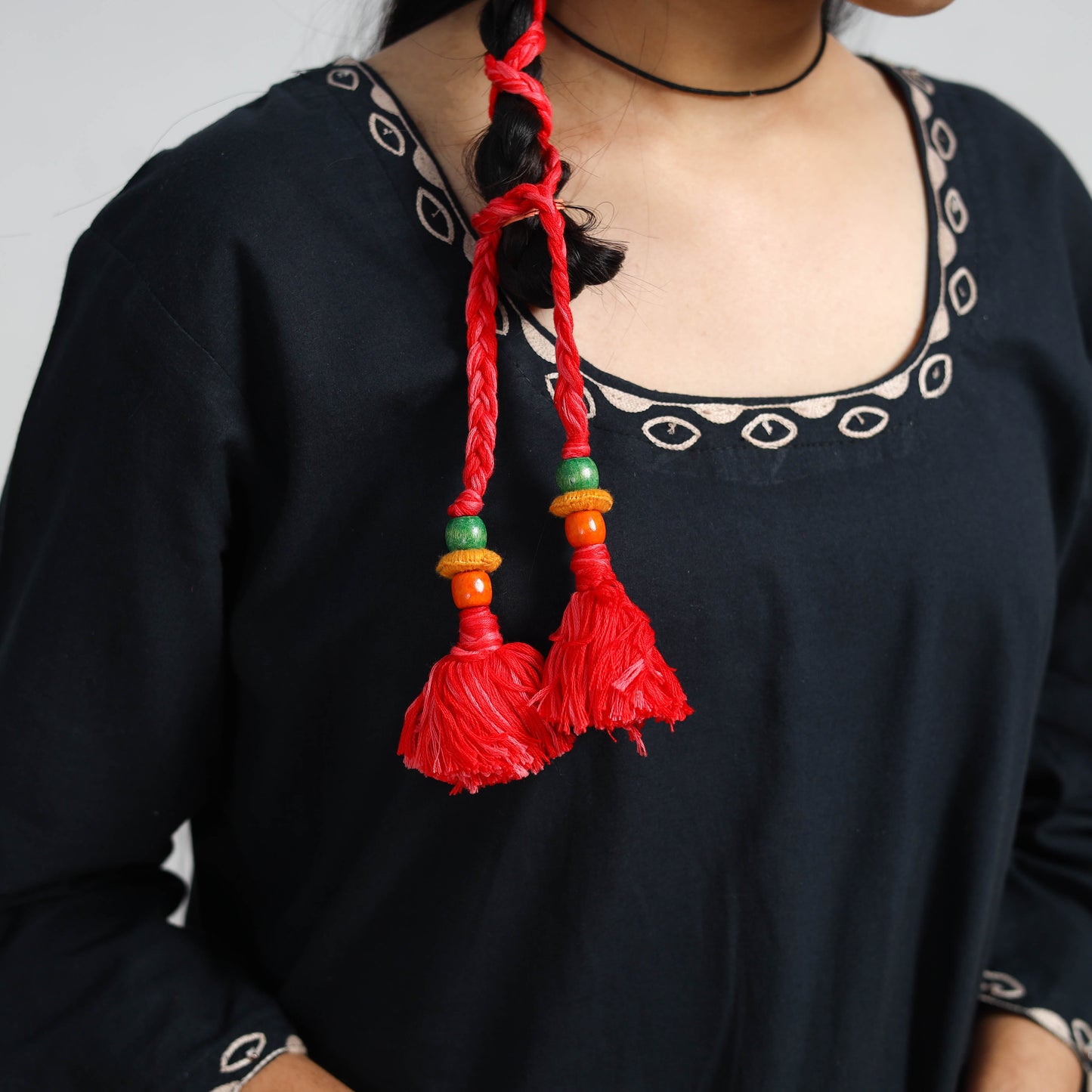 Thread Braided & Bead Work Hair Parandi