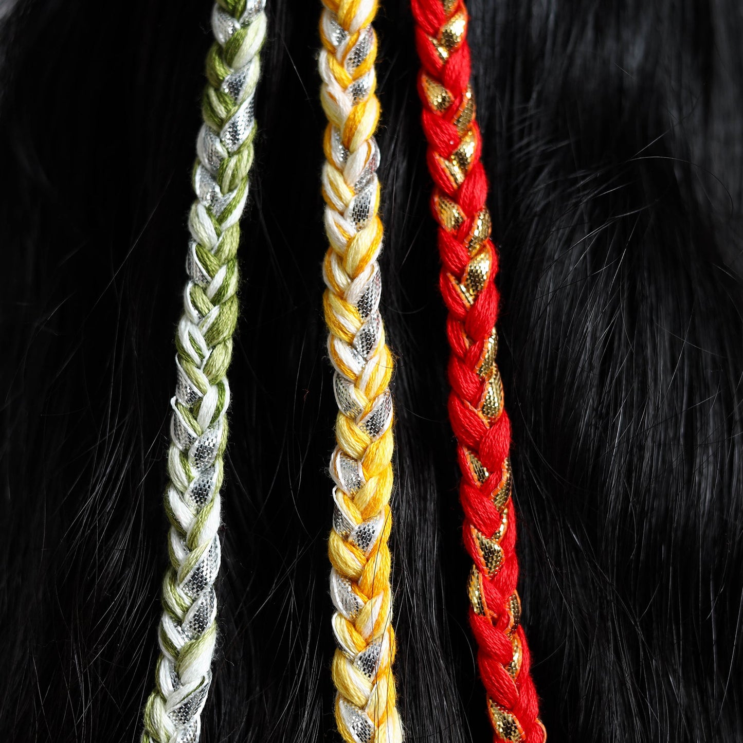 Thread Braided & Shell Work Hair Parandi