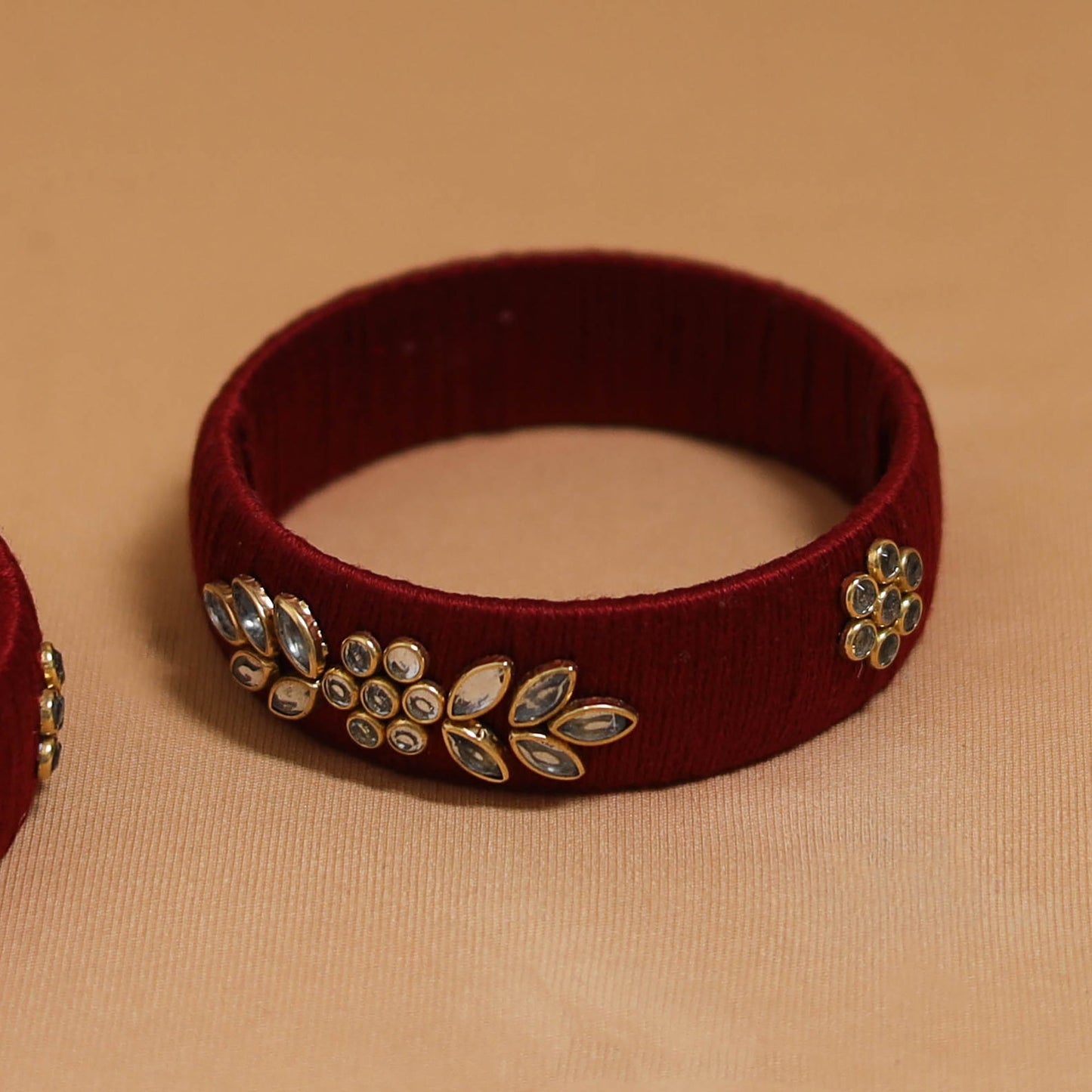 Thread kundan work handmade bangle so2 (size - 2-6) 08