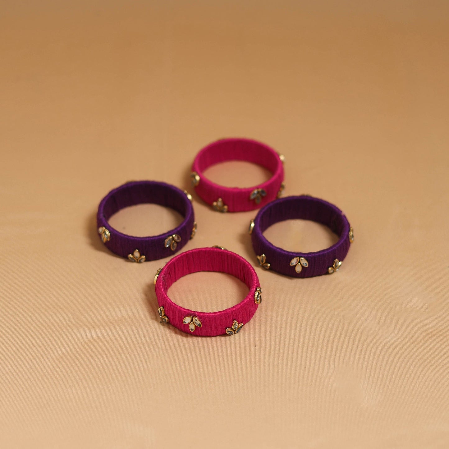 Thread kundan work handmade bangle so4 (size - 2-4) 15