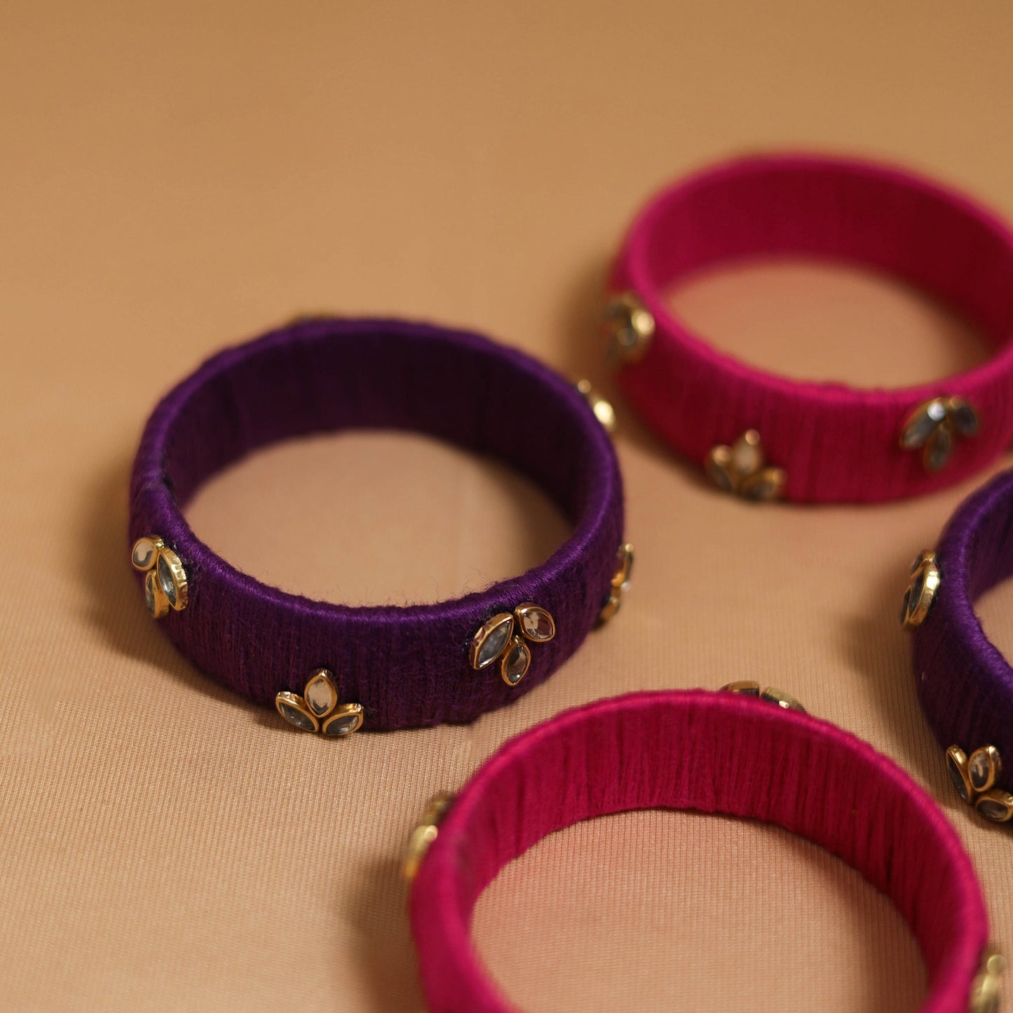 Thread kundan work handmade bangle so4 (size - 2-4) 15