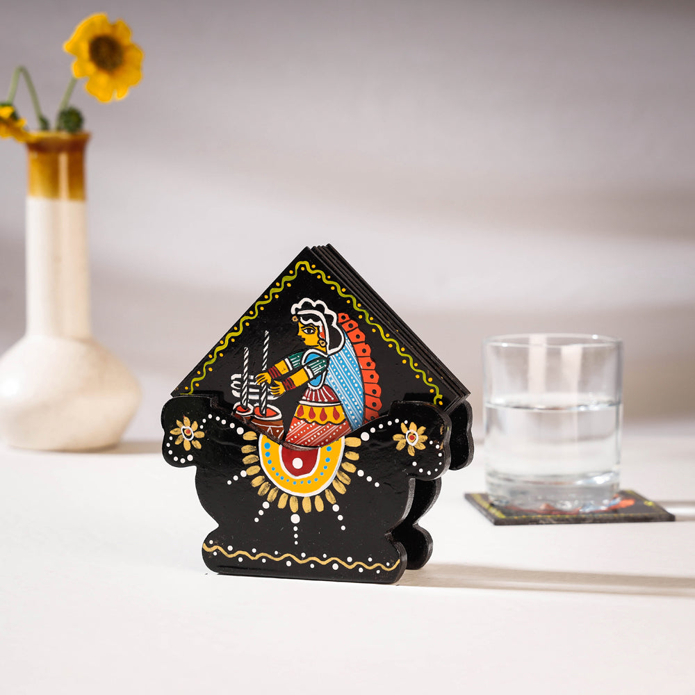 Tikuli Art Handpainted Wooden Coaster