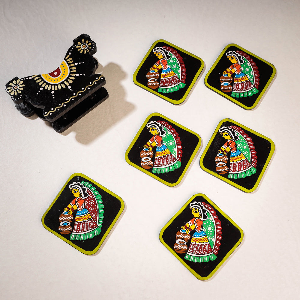Tikuli Art Handpainted Wooden Coaster