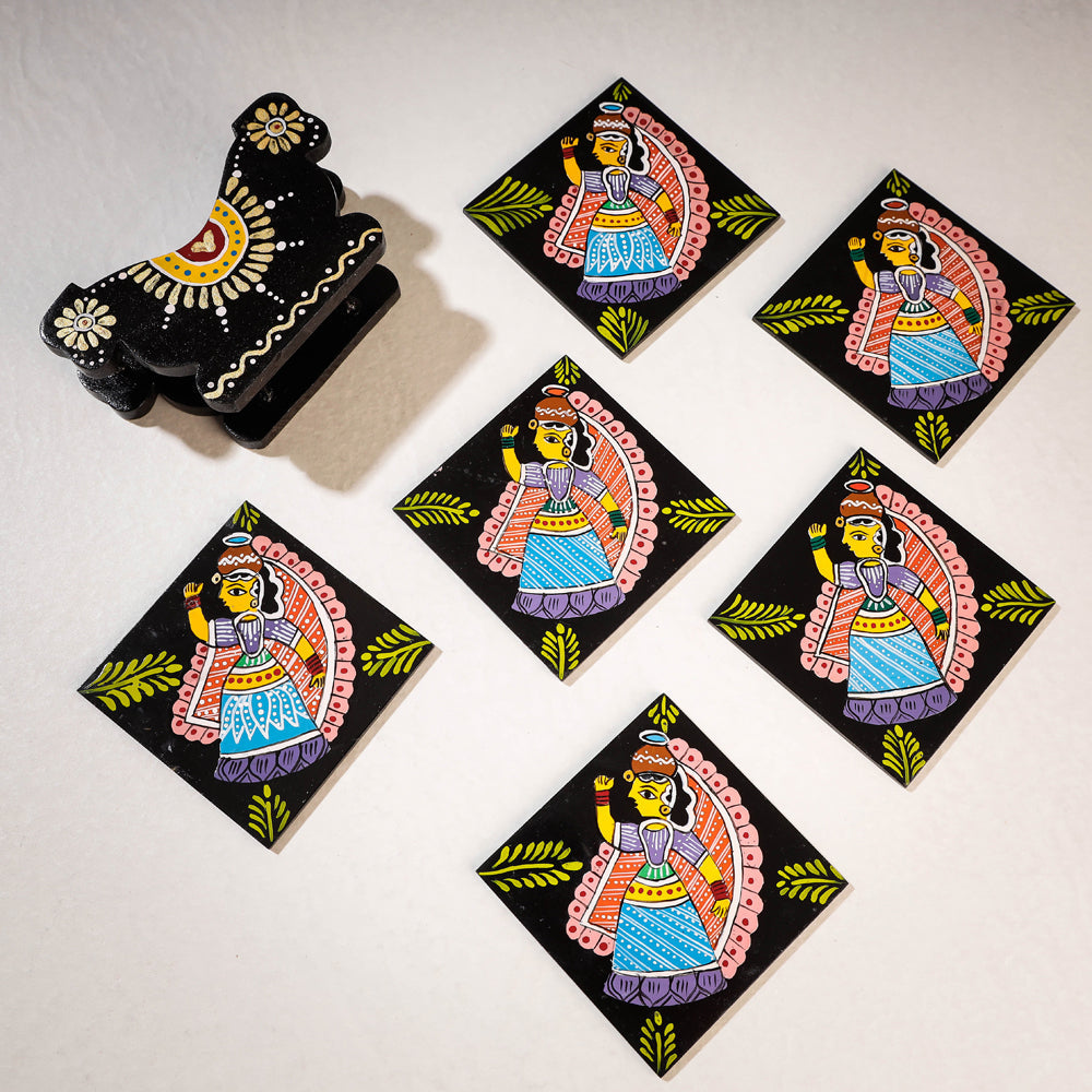 Tikuli Art Handpainted Wooden Coaster