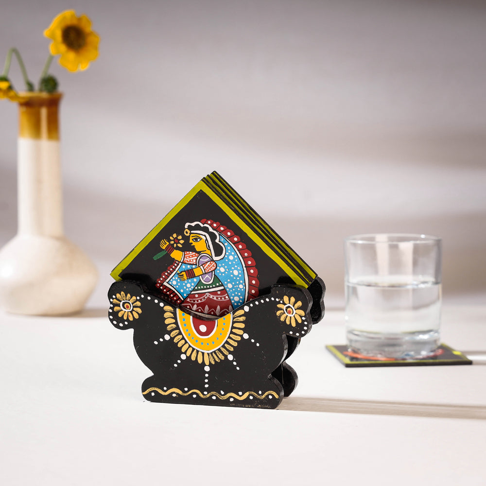 Tikuli Art Handpainted Wooden Coaster