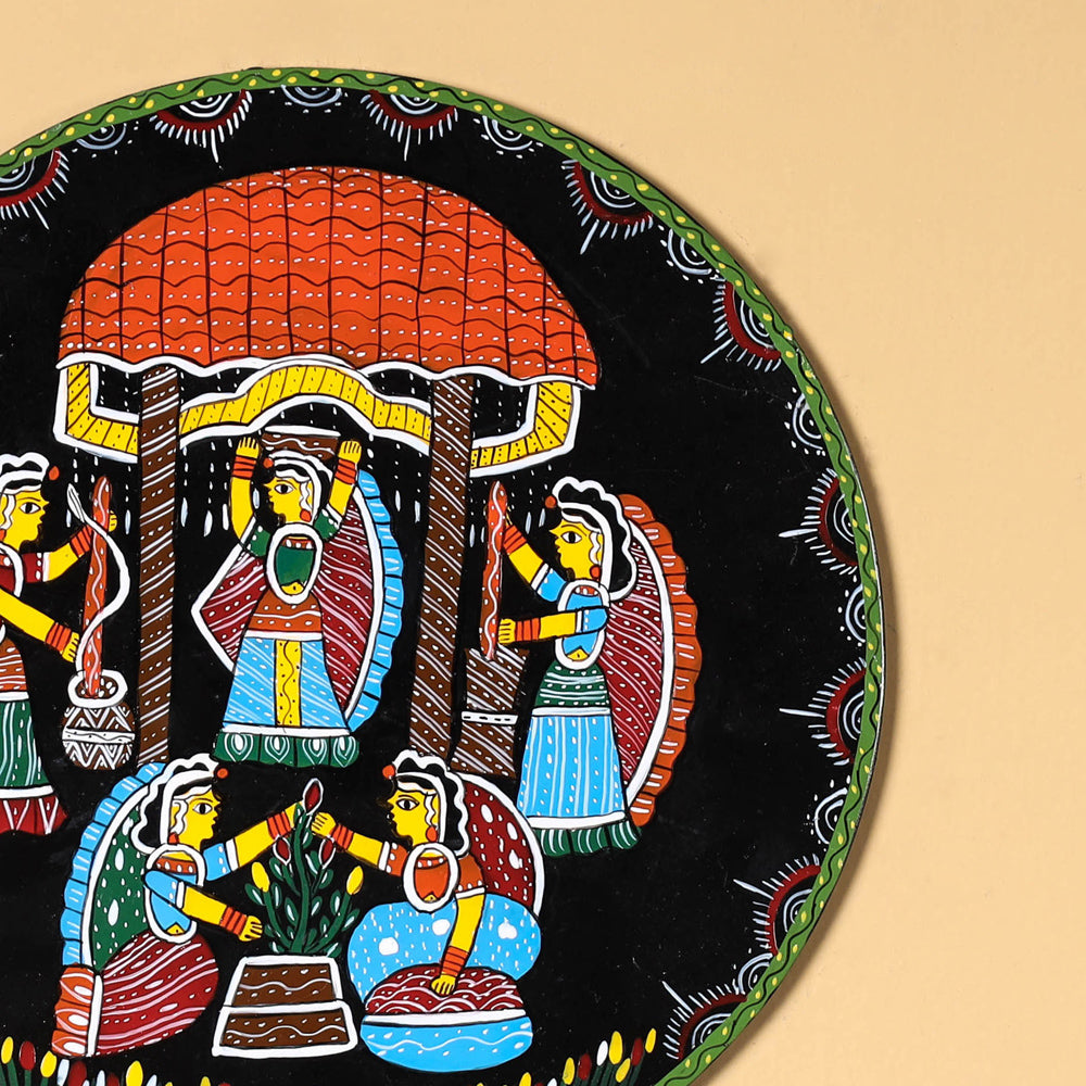 Tikuli Art Handpainted Wooden Wall Hanging