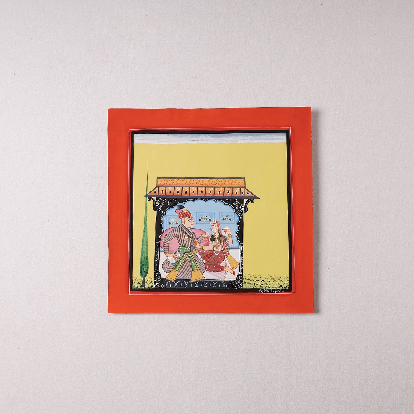 Traditional Basohli Painting by Vishwasthali (11 x 9 in) Online in India