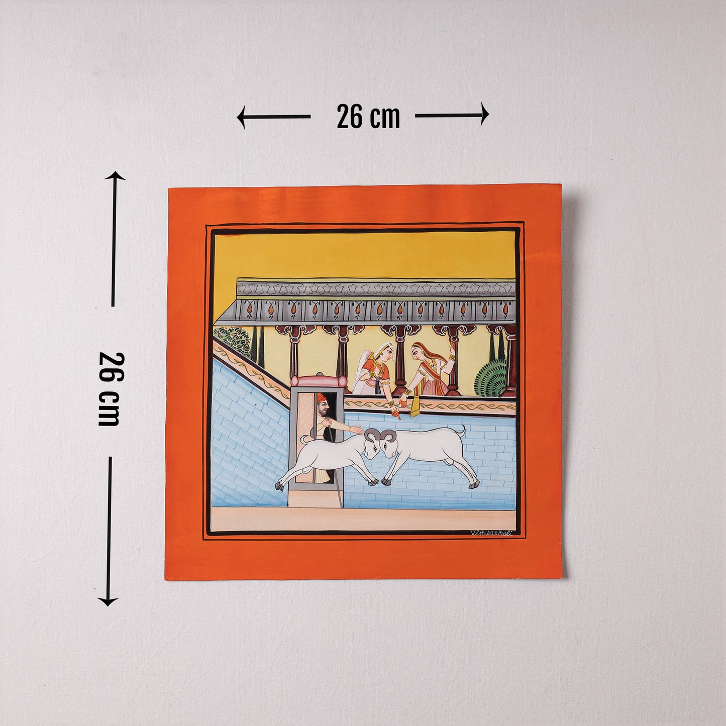 Traditional Basohli Painting by Vishwasthali (12 x 11 in) Online in India