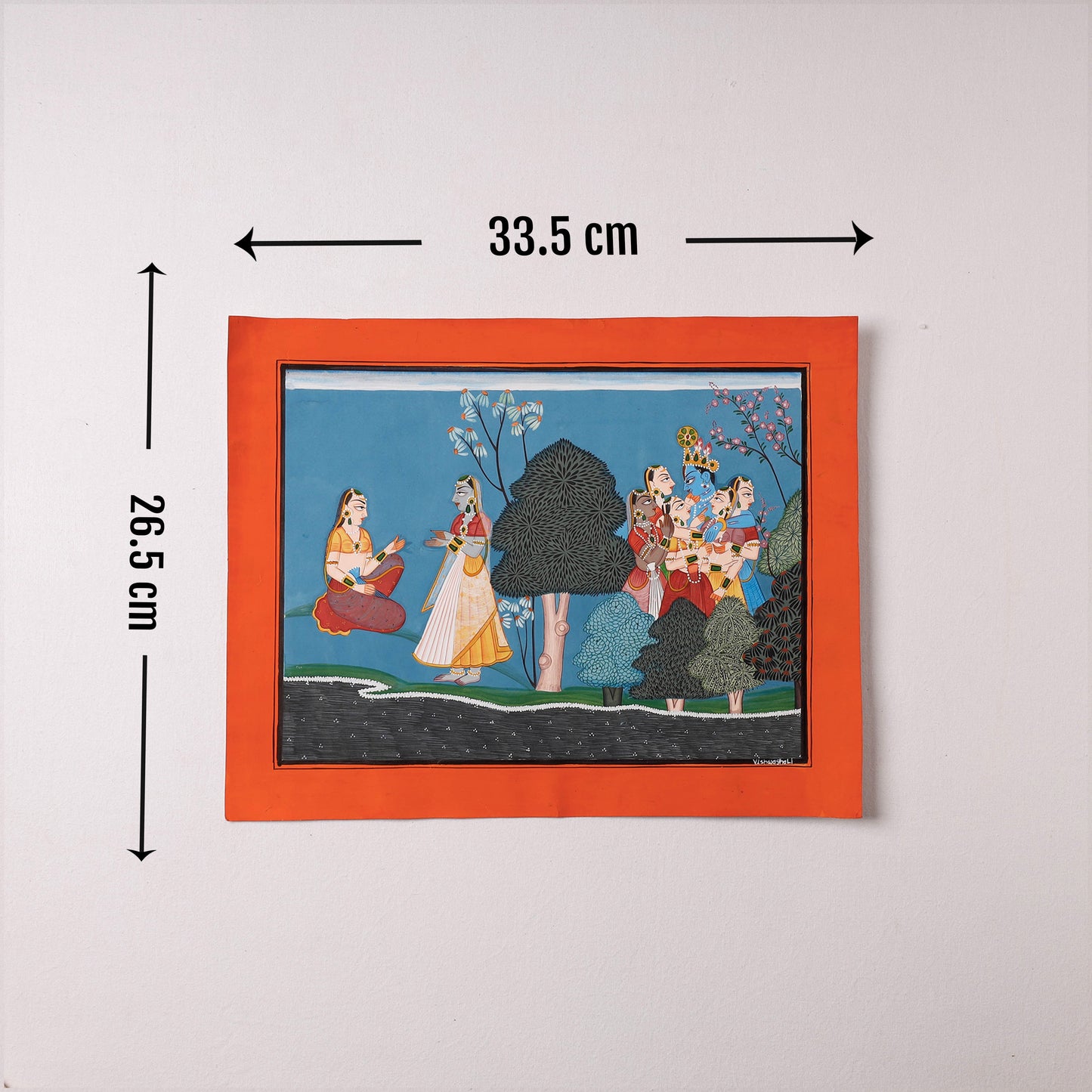 Traditional Basohli Painting by Vishwasthali (11 x 9 in) Online in India