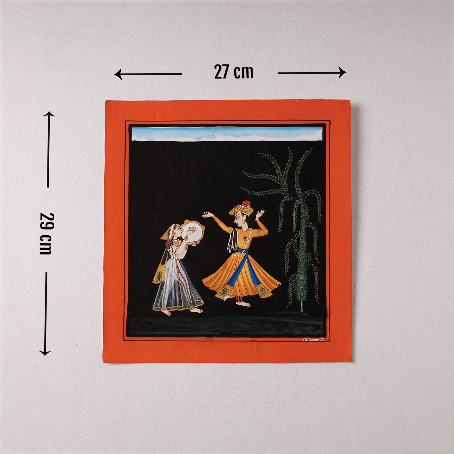 Traditional Basohli Painting by Vishwasthali (12 x 11 in) Online in India