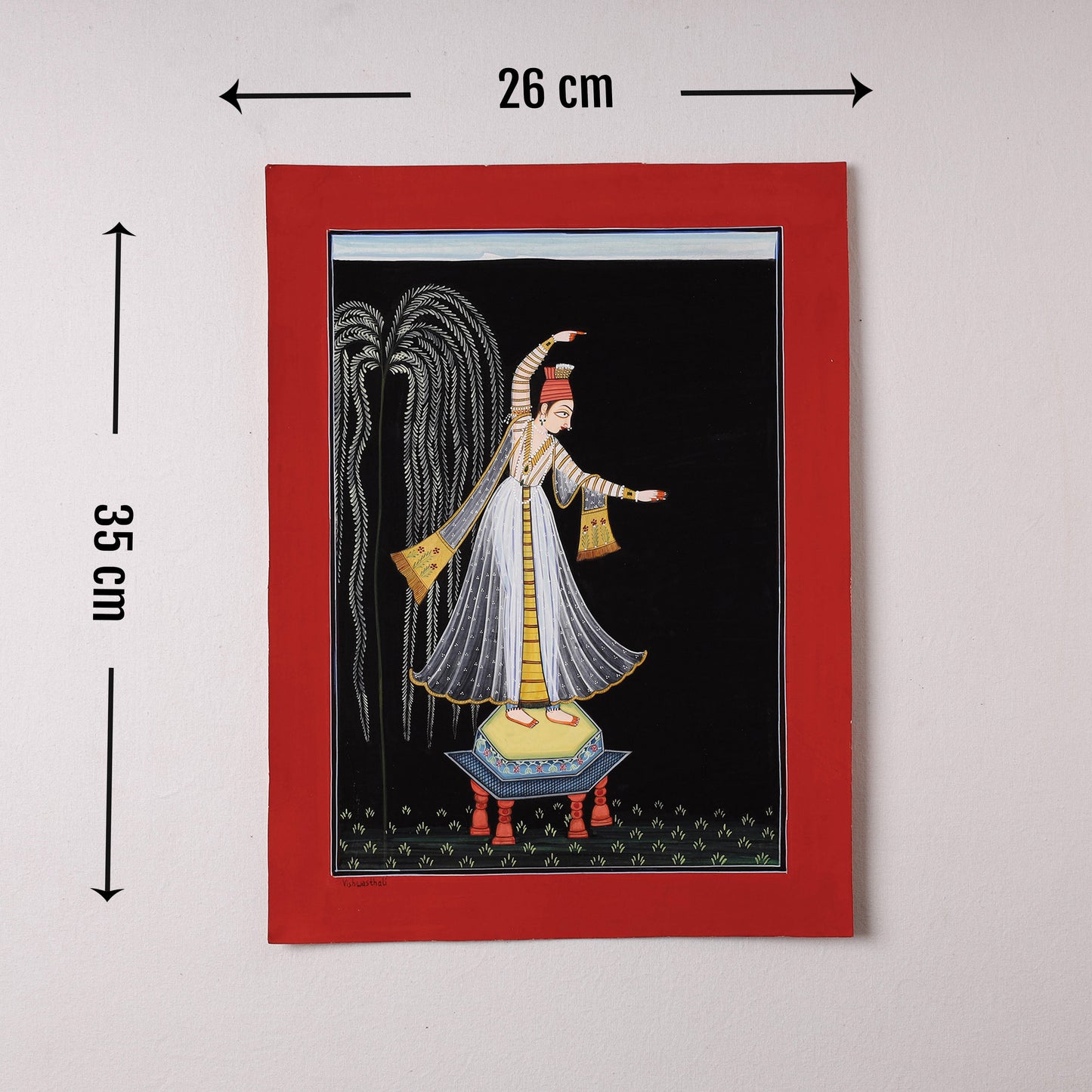 Traditional Basohli Painting by Vishwasthali (11 x 9 in) Online in India