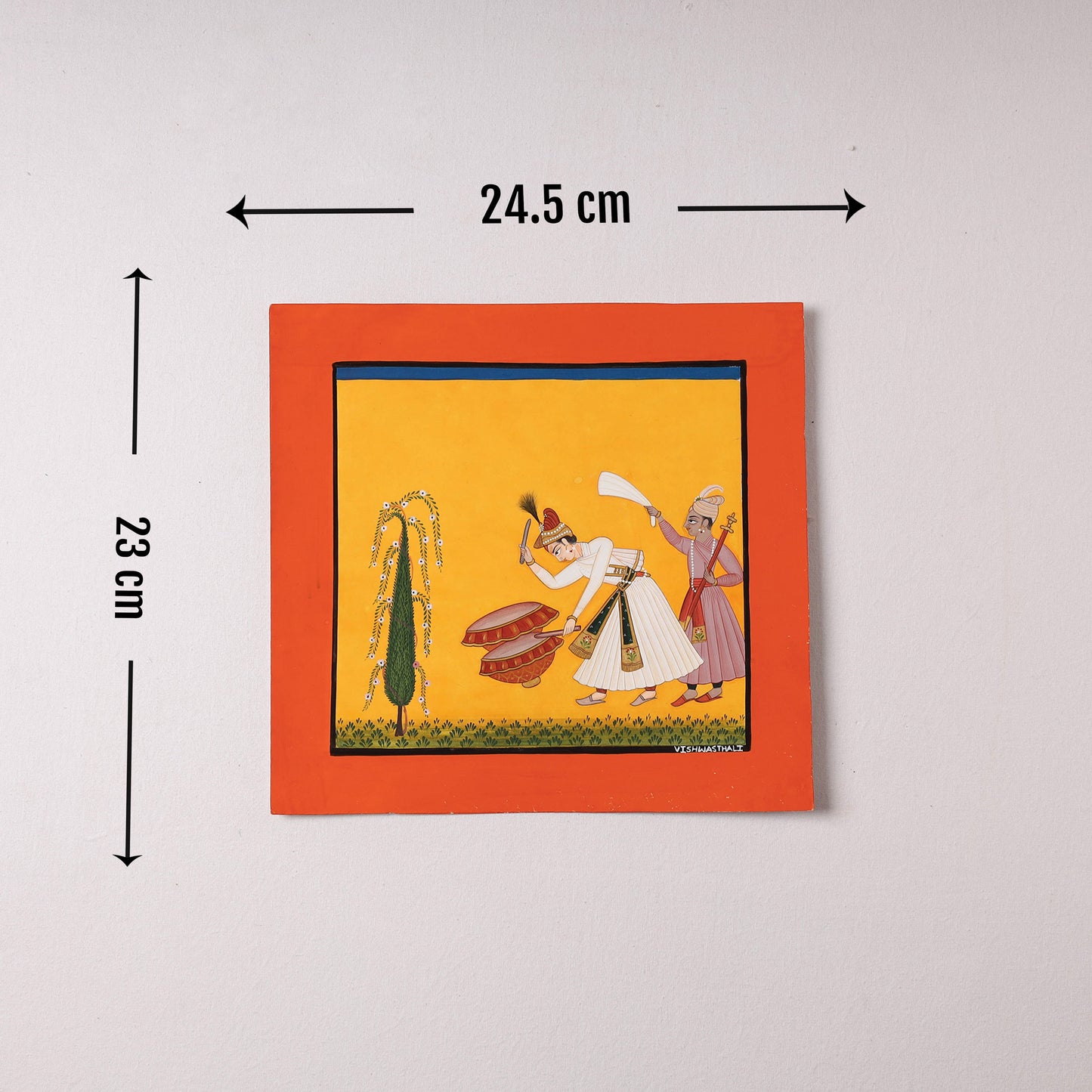 Traditional Basohli Painting by Vishwasthali (11 x 9 in) Online in India