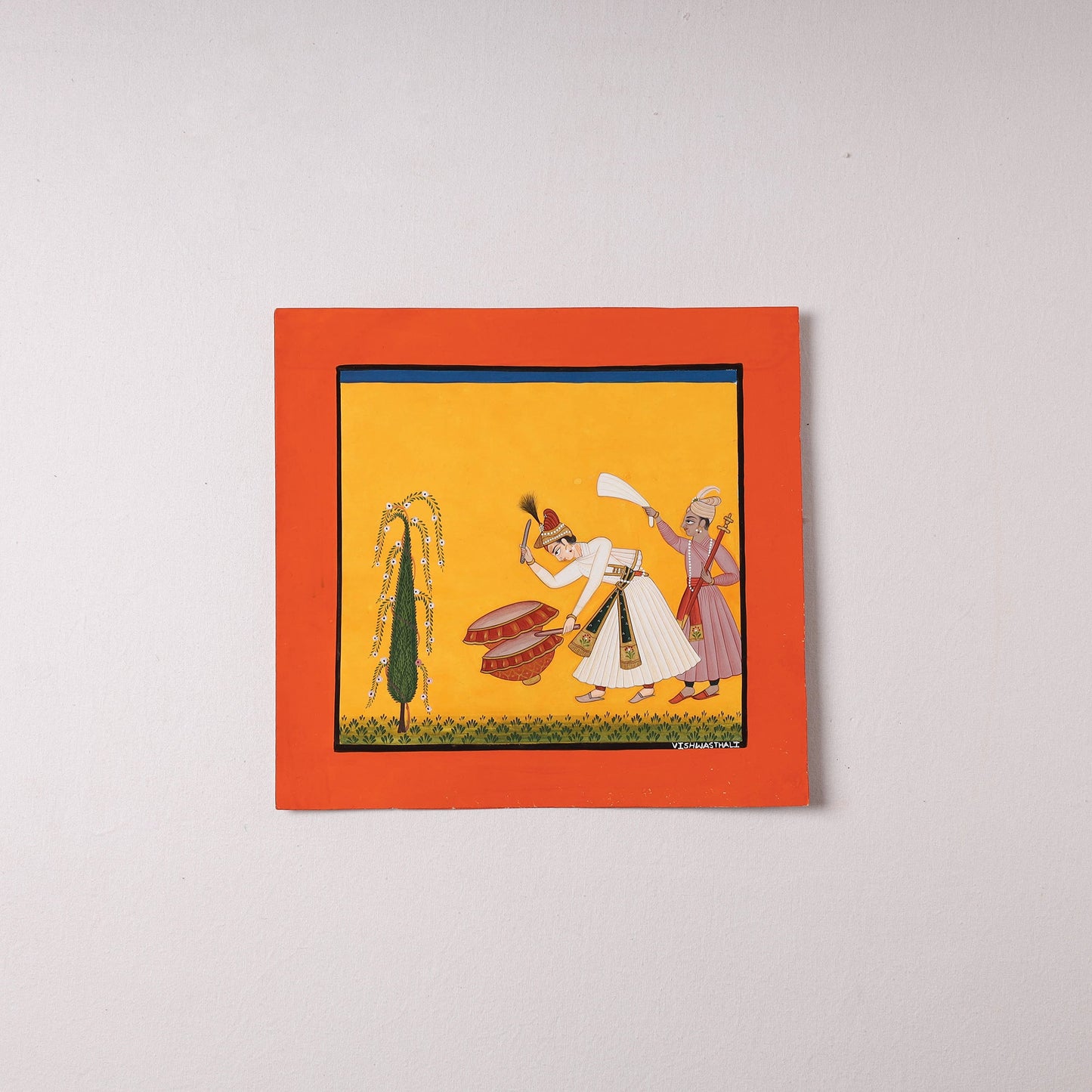 Traditional Basohli Painting by Vishwasthali (11 x 9 in) Online in India