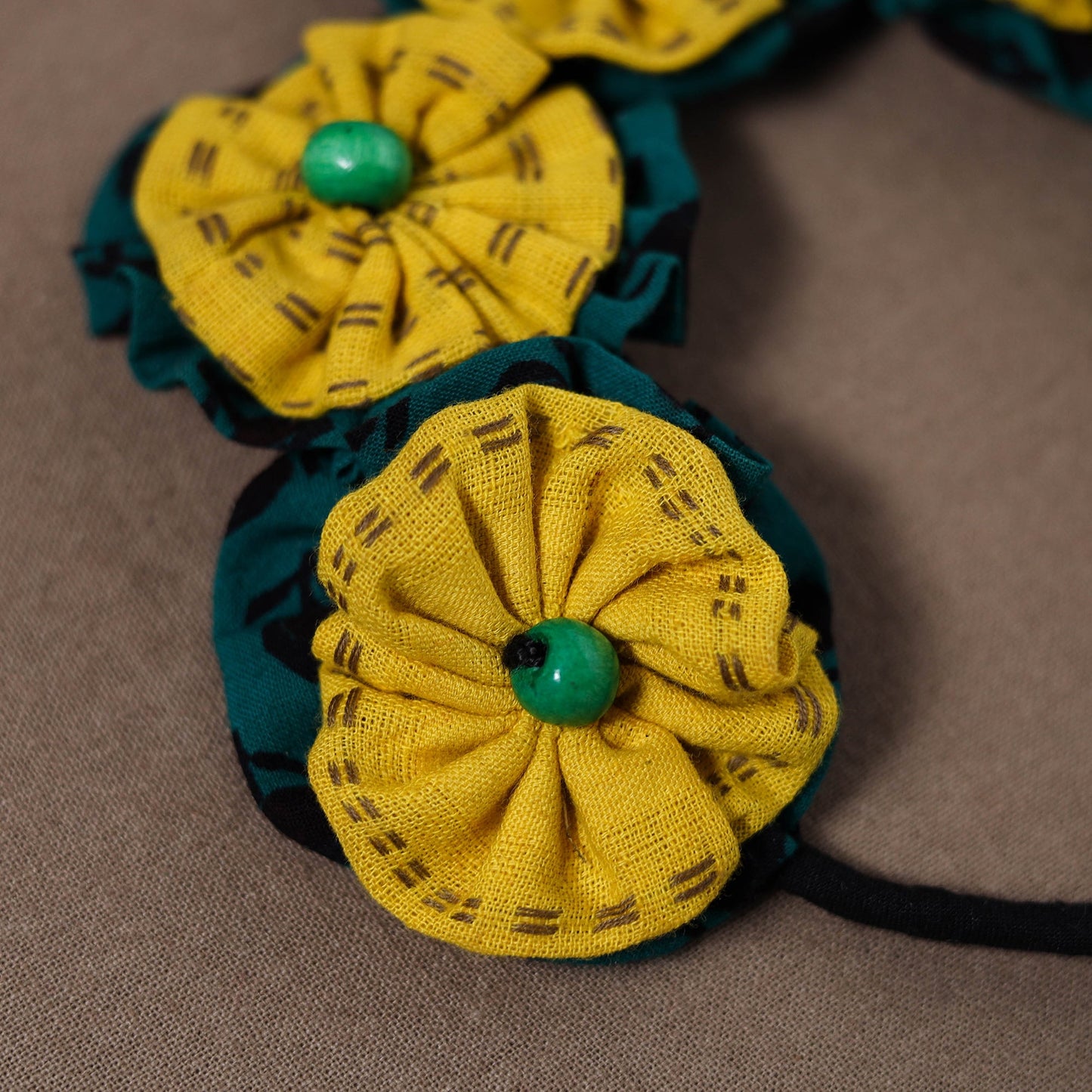 Traditional Handmade Fabart Green Sadabahar Gajra