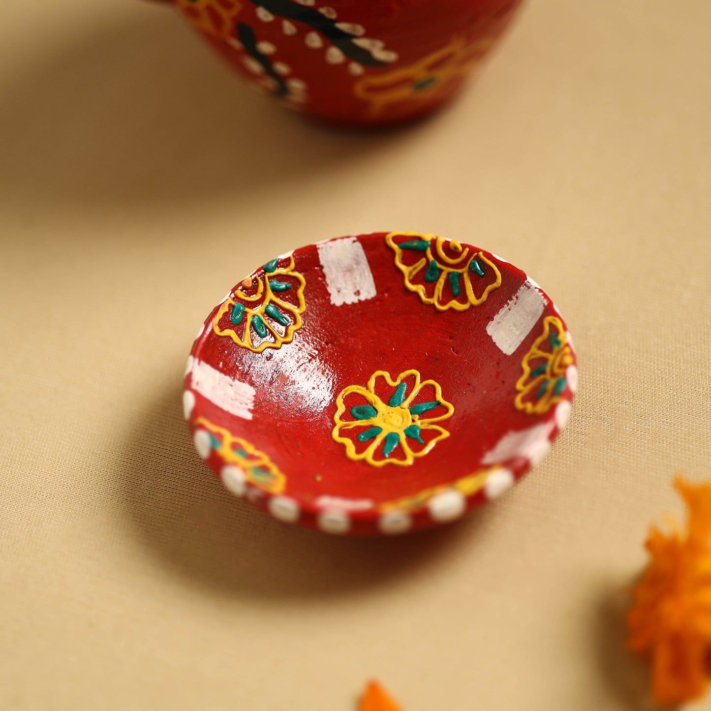 Traditional Handpainted Clay Karwa Chauth Pooja Kalash