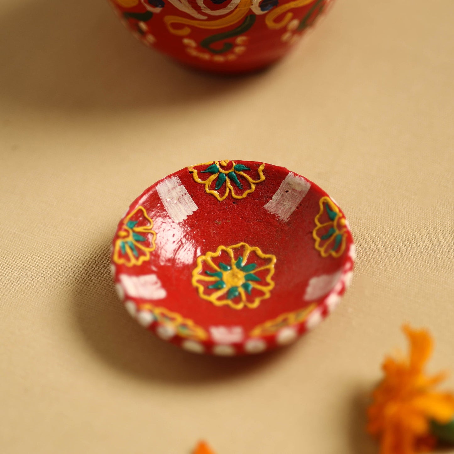 Traditional Handpainted Clay Karwa Chauth Pooja Kalash