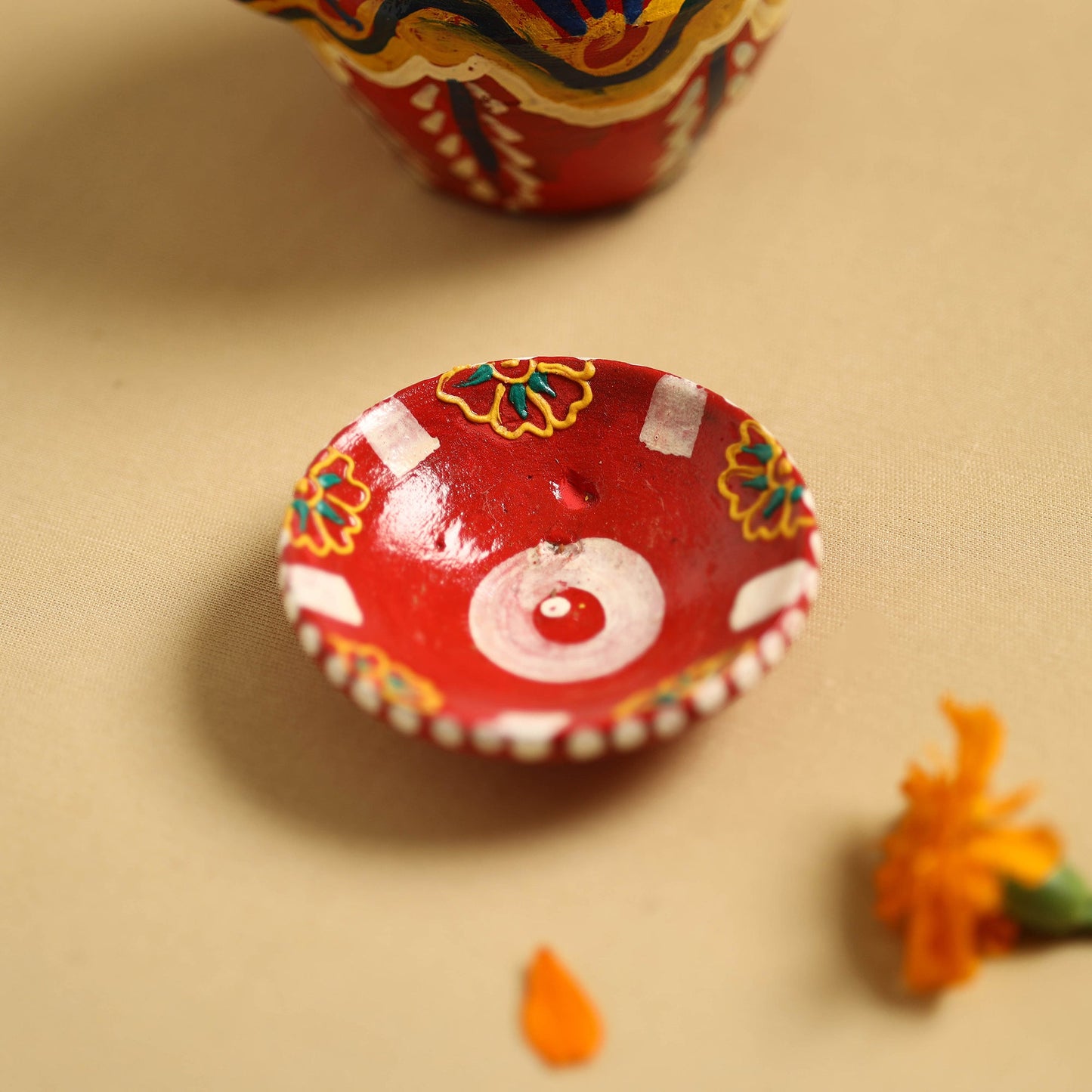 Traditional Handpainted Clay Karwa Chauth Pooja Kalash