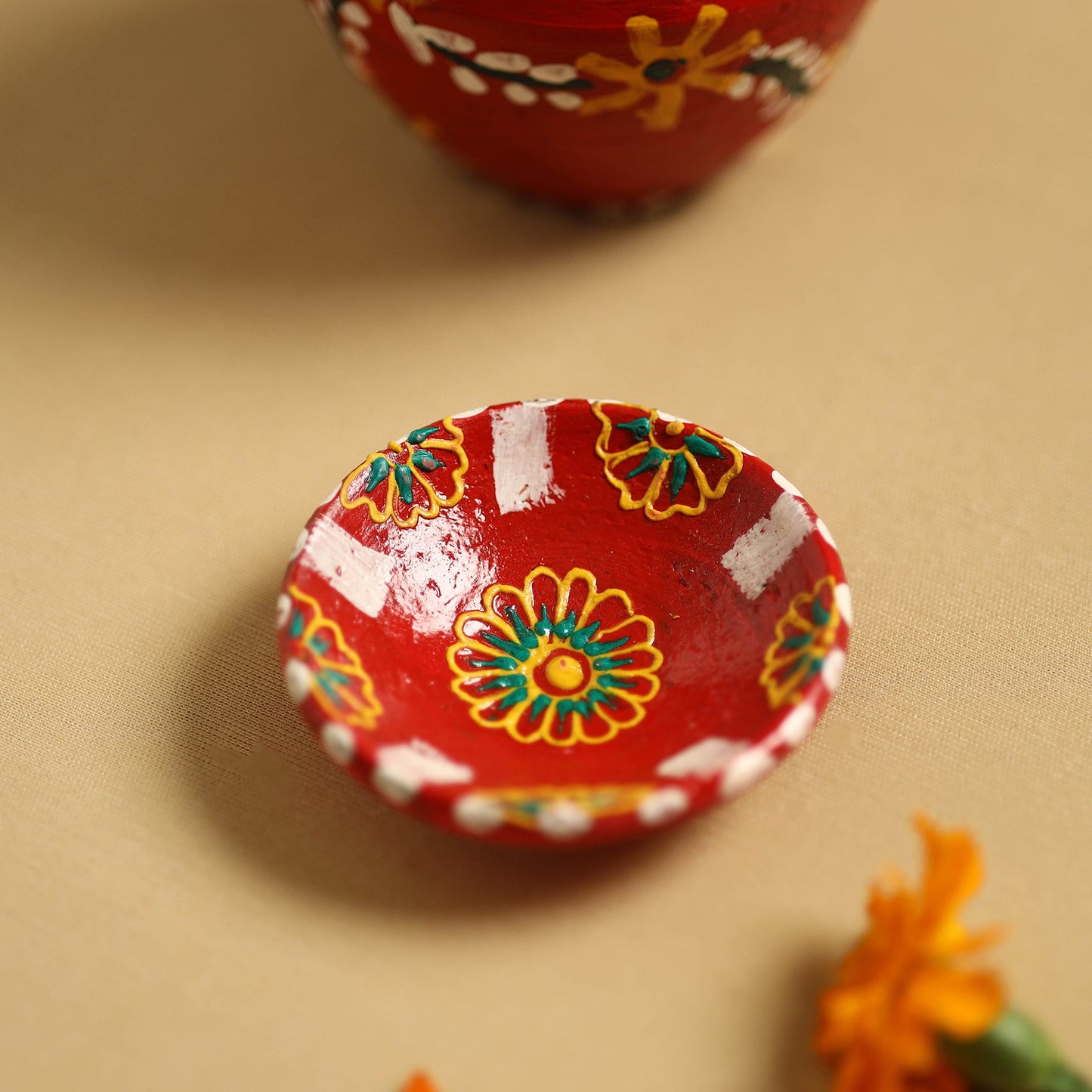 Traditional Handpainted Clay Karwa Chauth Pooja Kalash