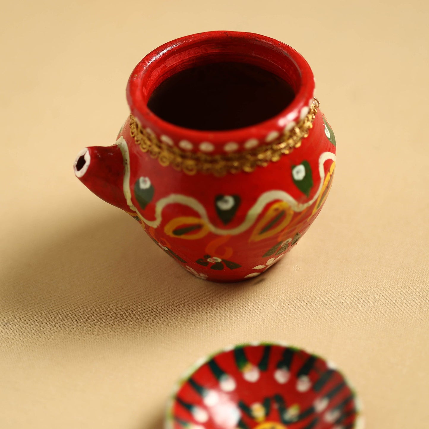 Traditional Handpainted Clay Karwa Chauth Pooja Kalash