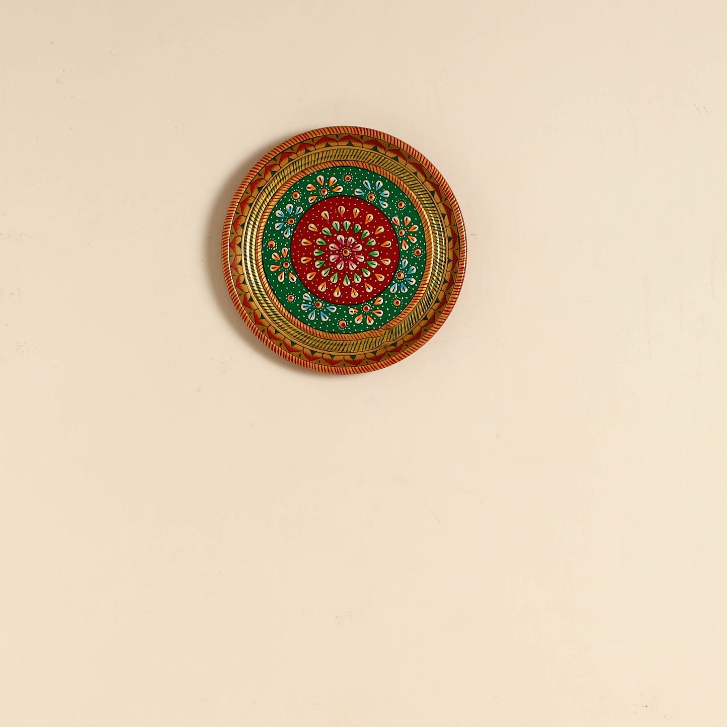Traditional Handpainted Stainless Steel Plate (set of 3)